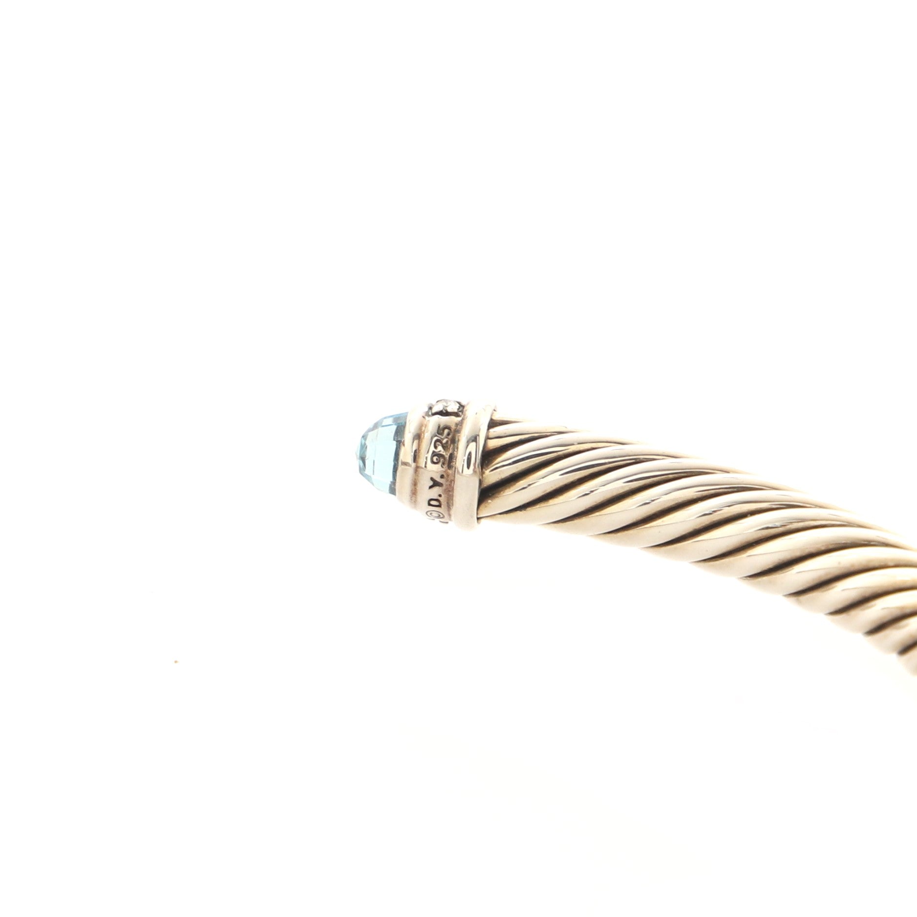 Cable Classic Bracelet Sterling Silver with Topaz and Diamonds 5mm