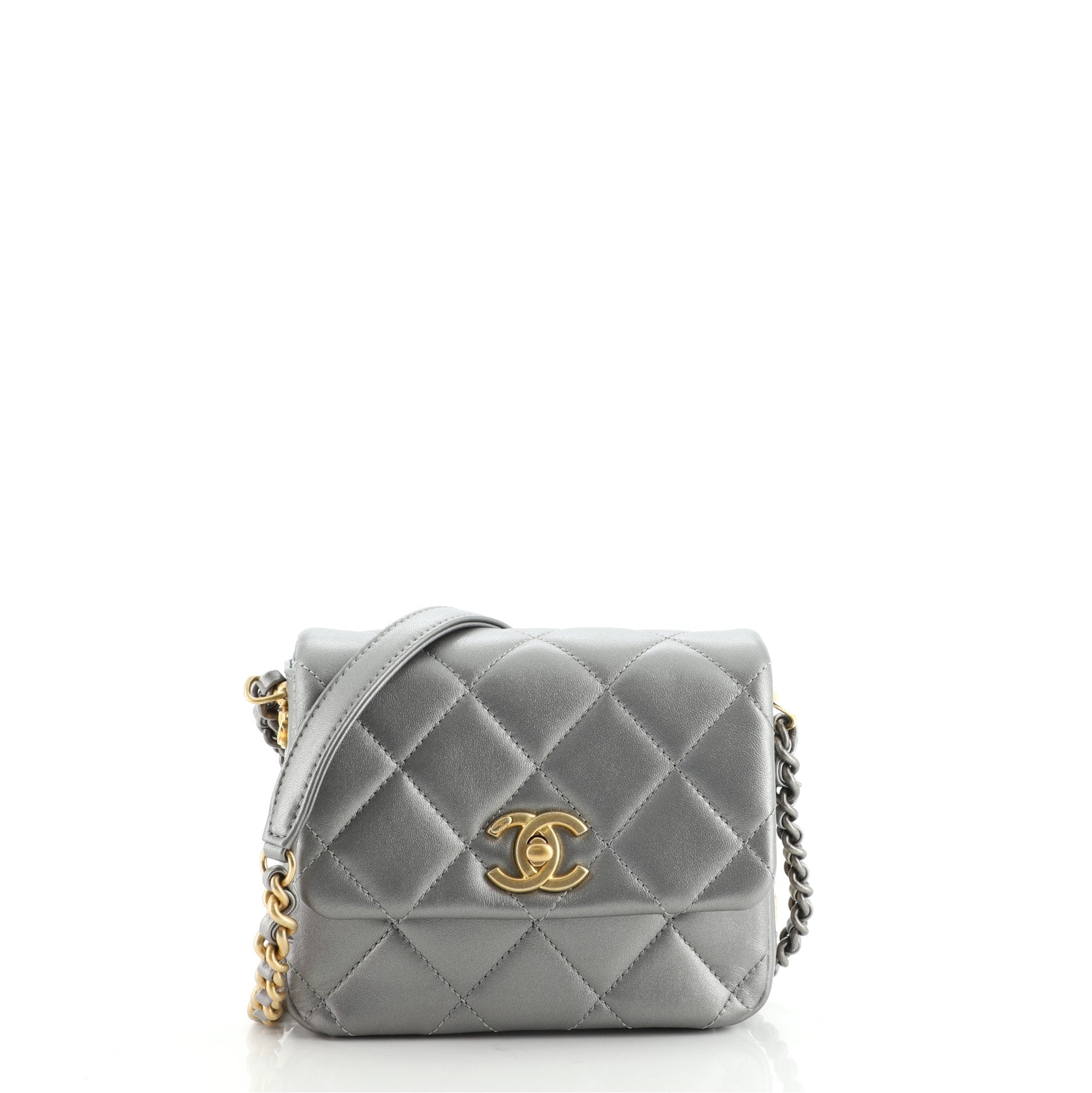 Side Note Flap Bag Quilted Lambskin Mini