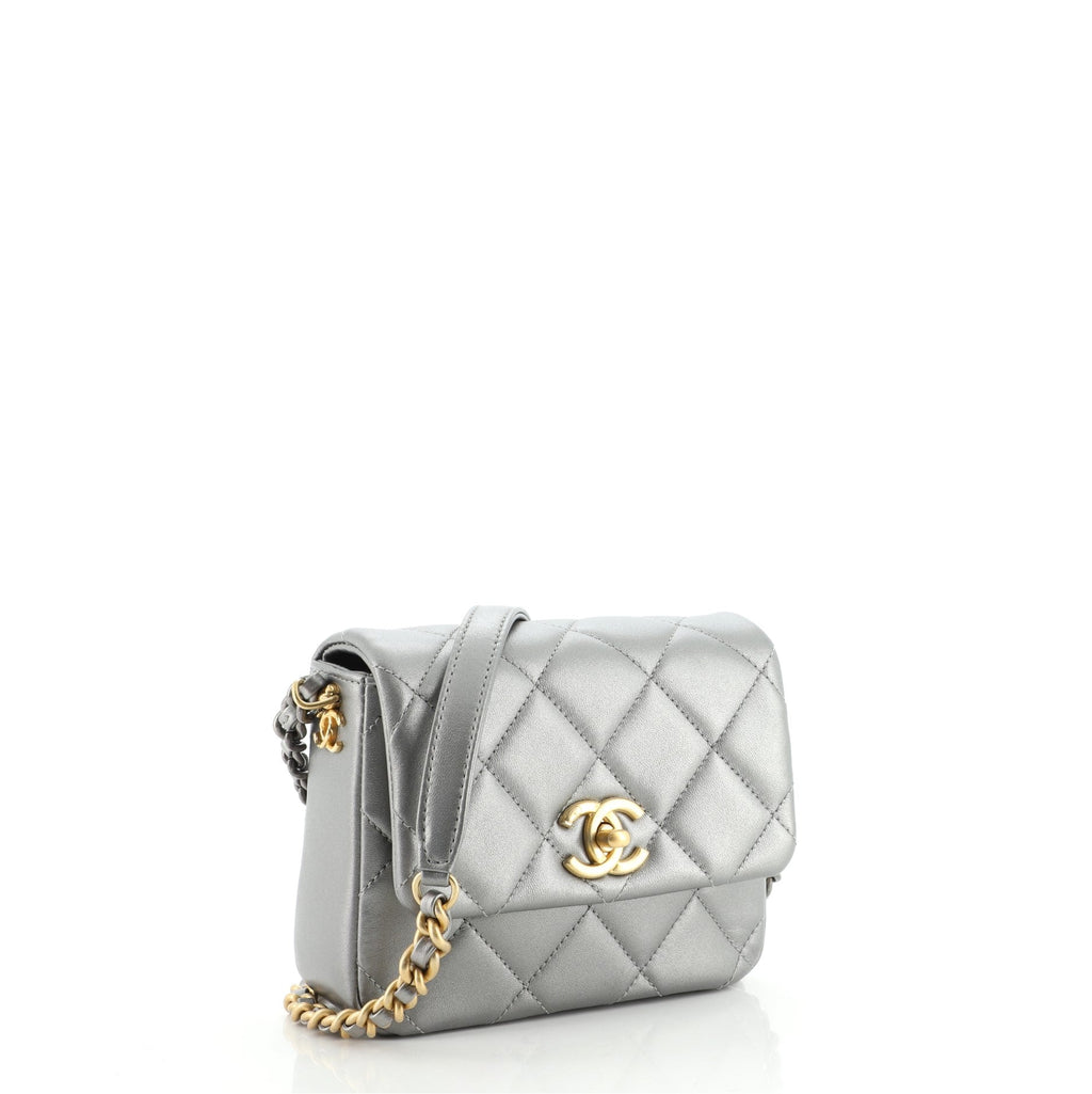 Side Note Flap Bag Quilted Lambskin Mini