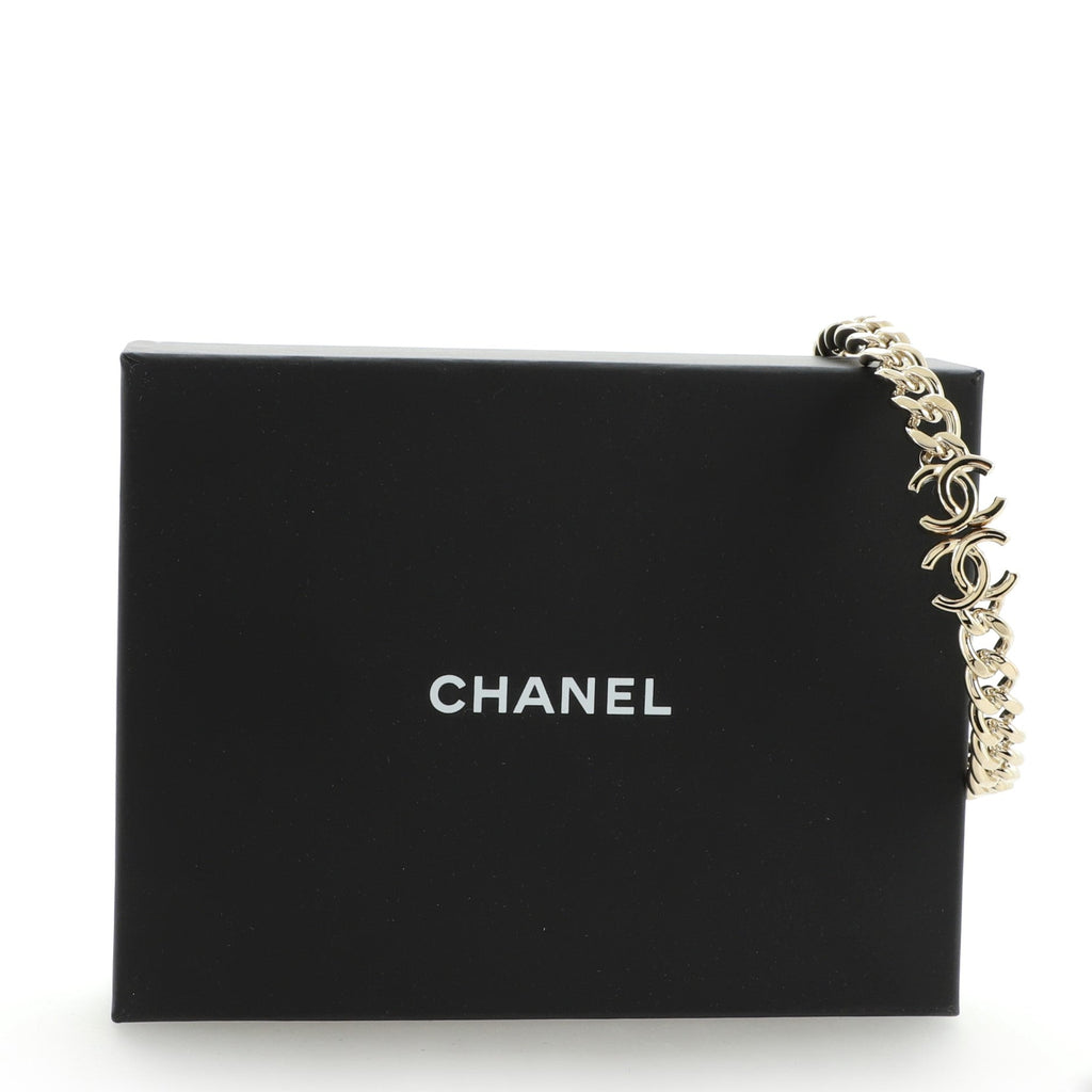 CC Chain Link Choker Necklace Metal