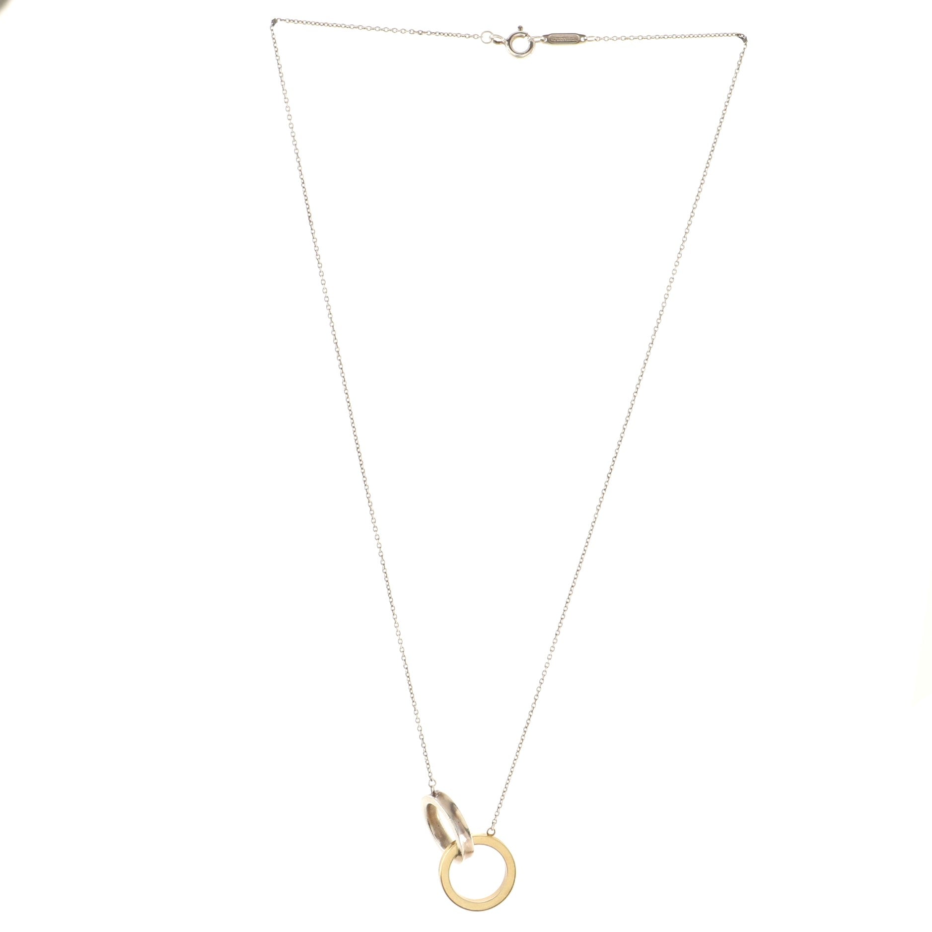 1837 Interlocking Circles Pendant Necklace Sterling Silver and 18K Yellow Gold Small
