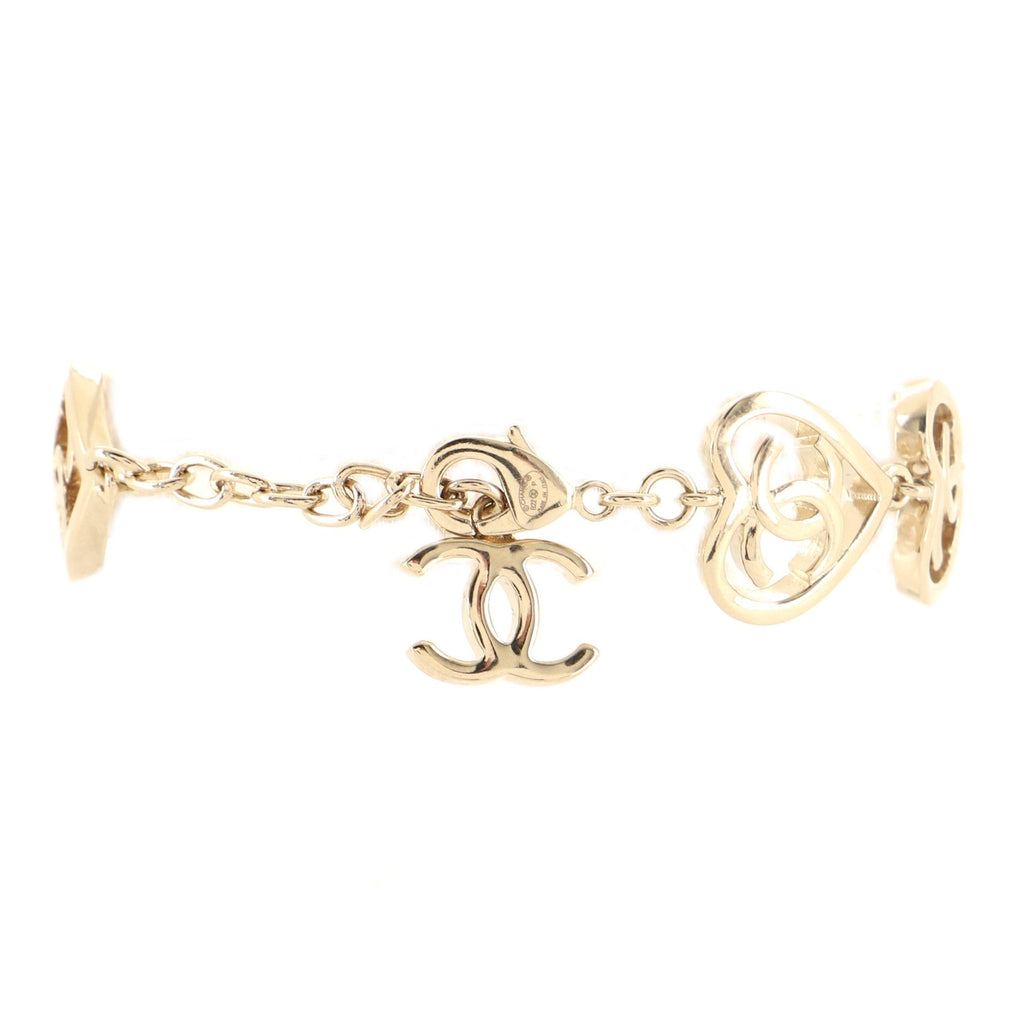 Coco In Love Heart CC Link Bracelet Metal