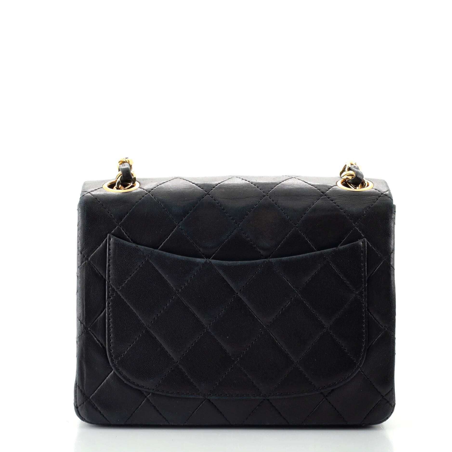Vintage Square Classic Single Flap Bag Quilted Lambskin Mini