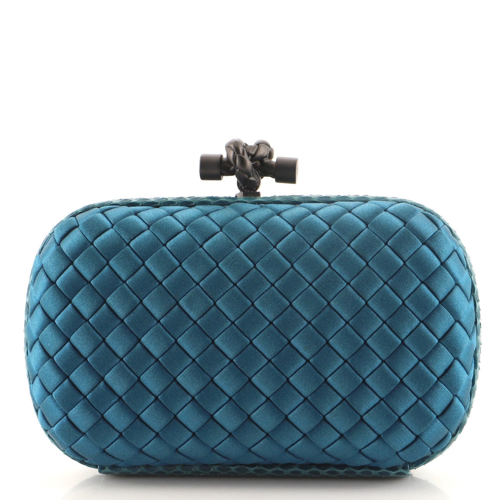 Box Knot Clutch Intrecciato Satin Small