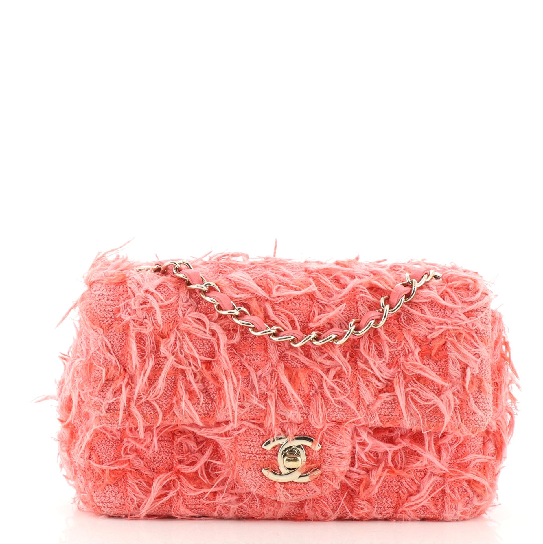 Classic Single Flap Bag Brushed Fabric Mini