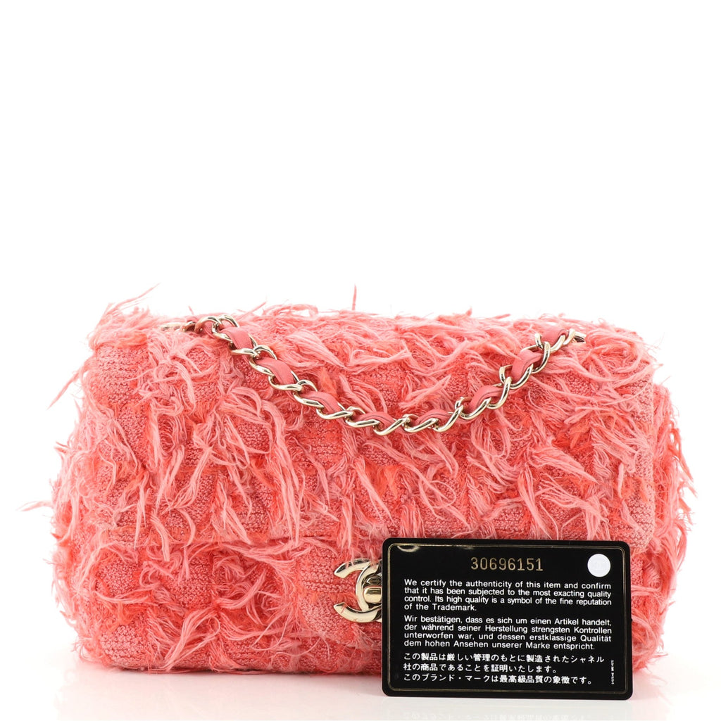 Classic Single Flap Bag Brushed Fabric Mini