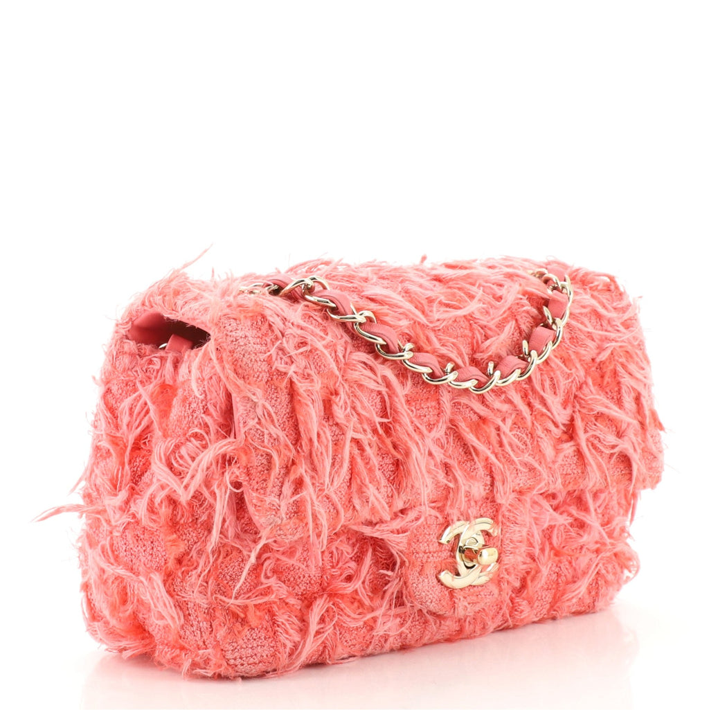Classic Single Flap Bag Brushed Fabric Mini