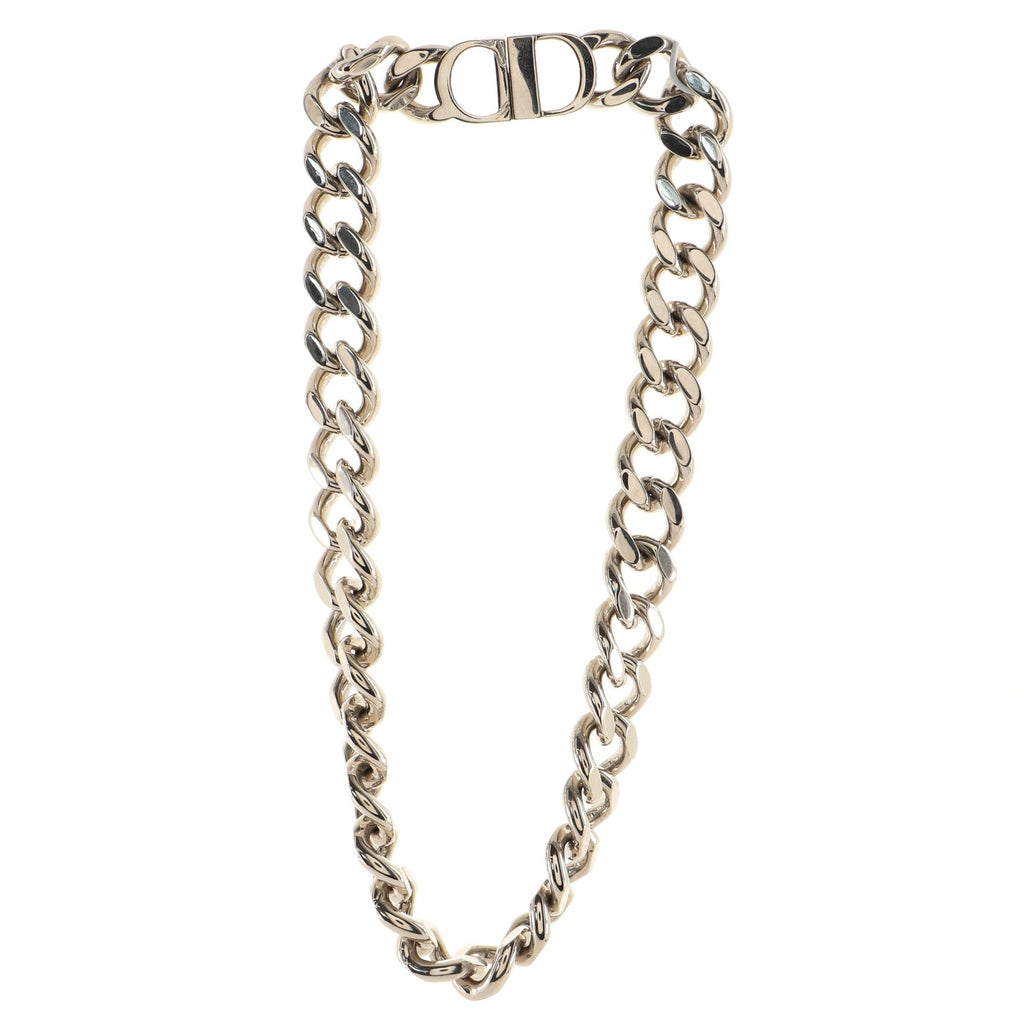 CD Icon Chain Link Collar Necklace Metal