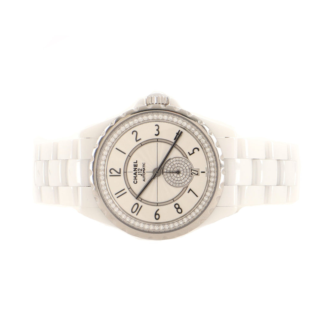 J12-365 Automatic Watch Ceramic and Stainless Steel with Diamond Bezel and Seconds Sub-Dial 36