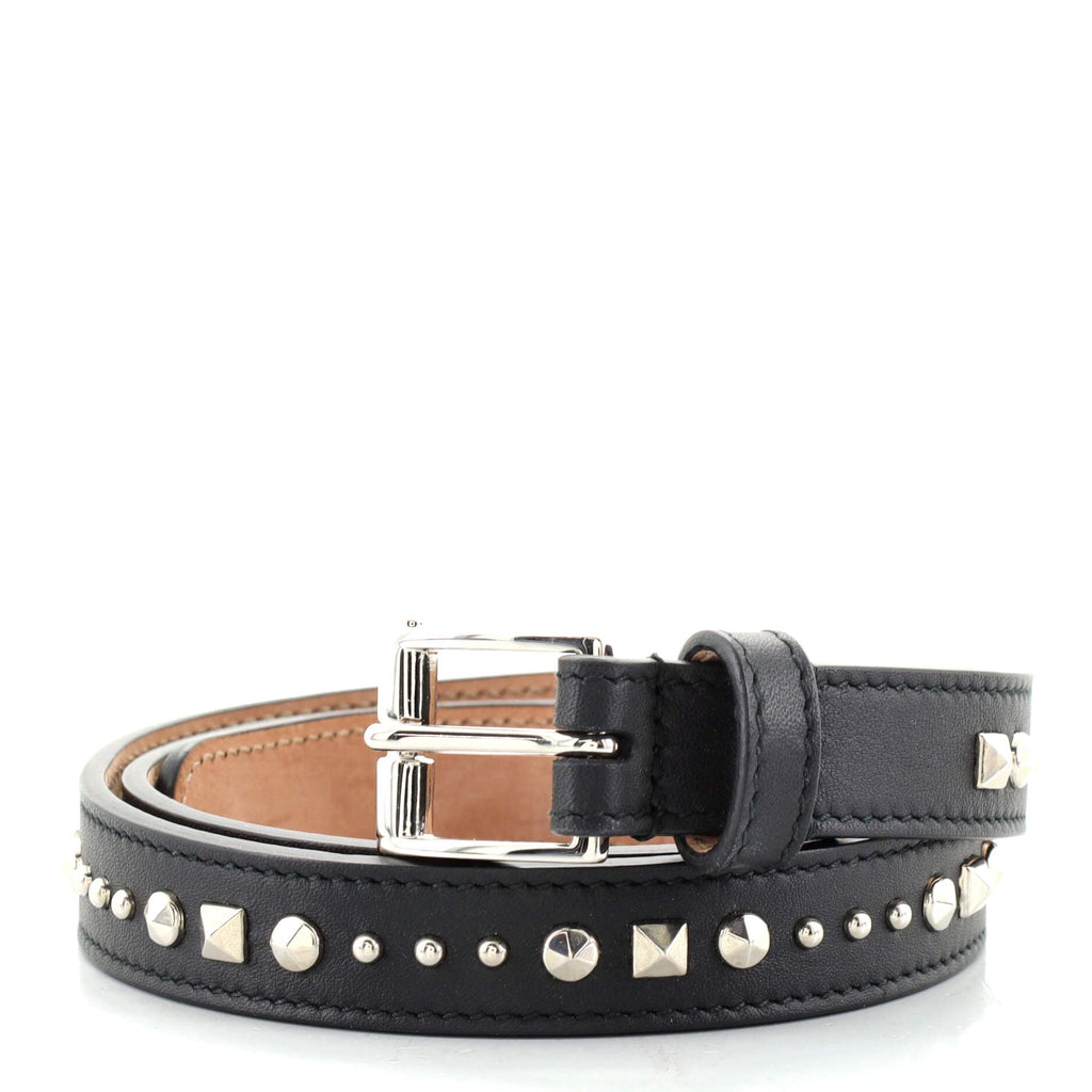 Belt Studded Leather Thin 75