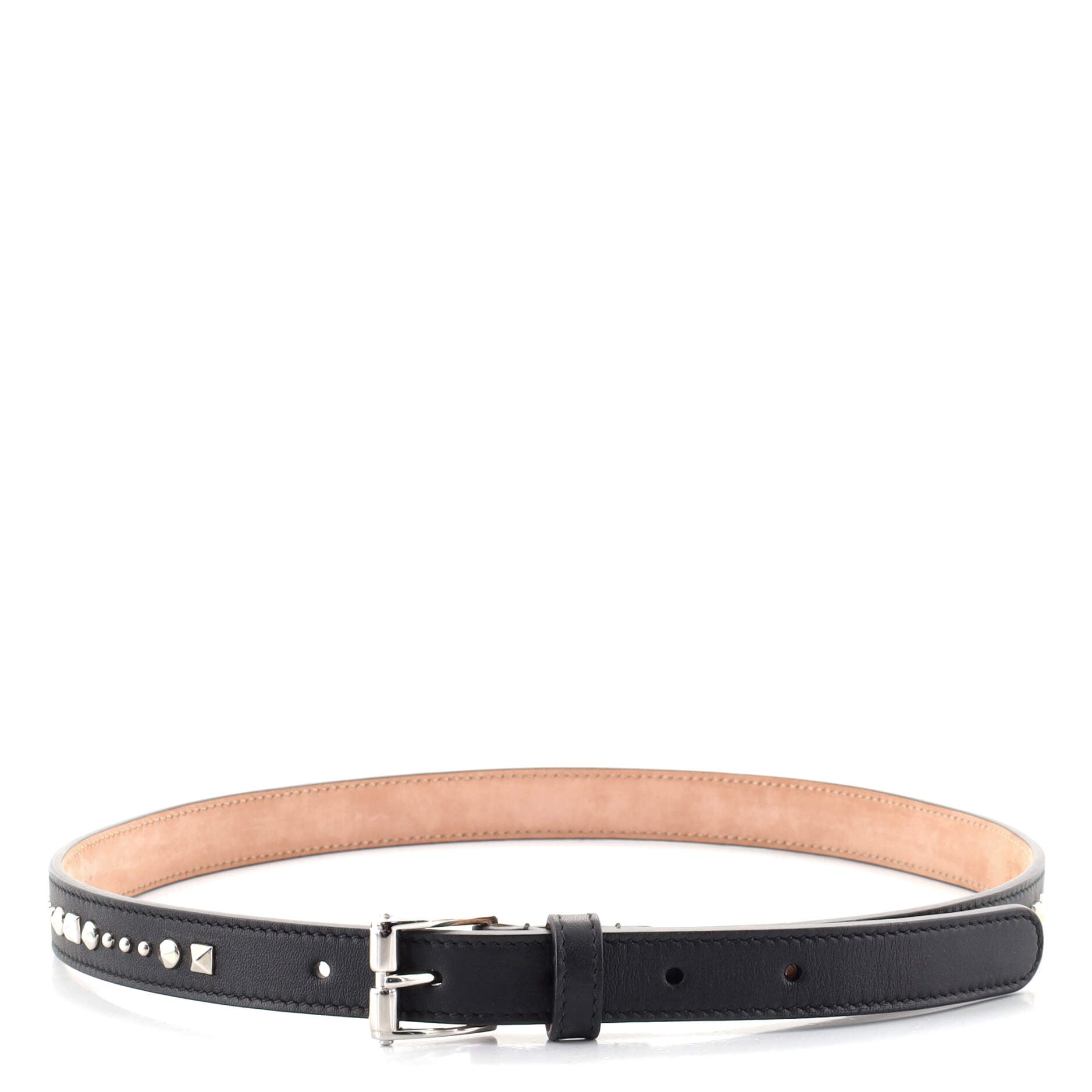 Belt Studded Leather Thin 75