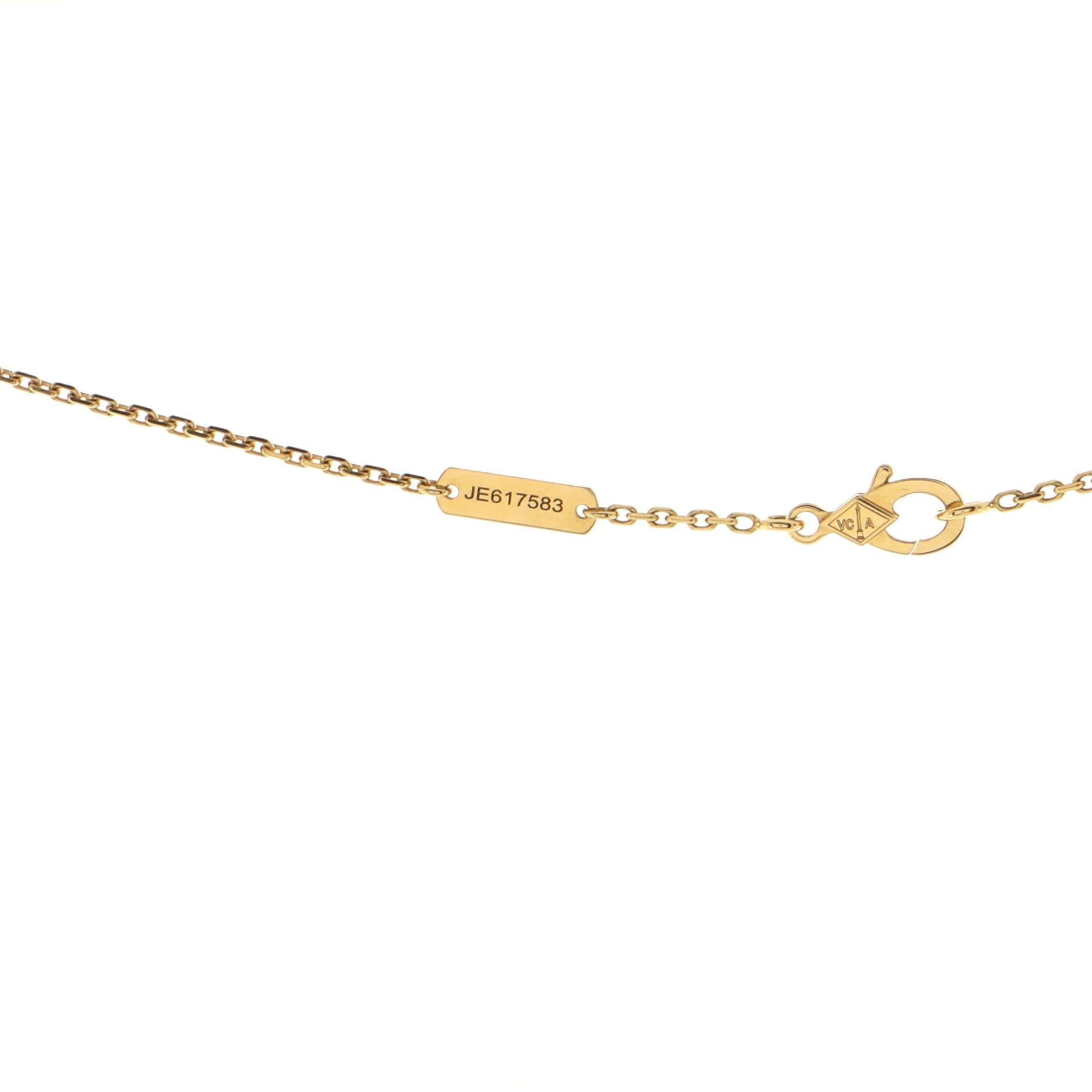 Vintage Alhambra Pendant Necklace 18K Yellow Gold and Diamonds