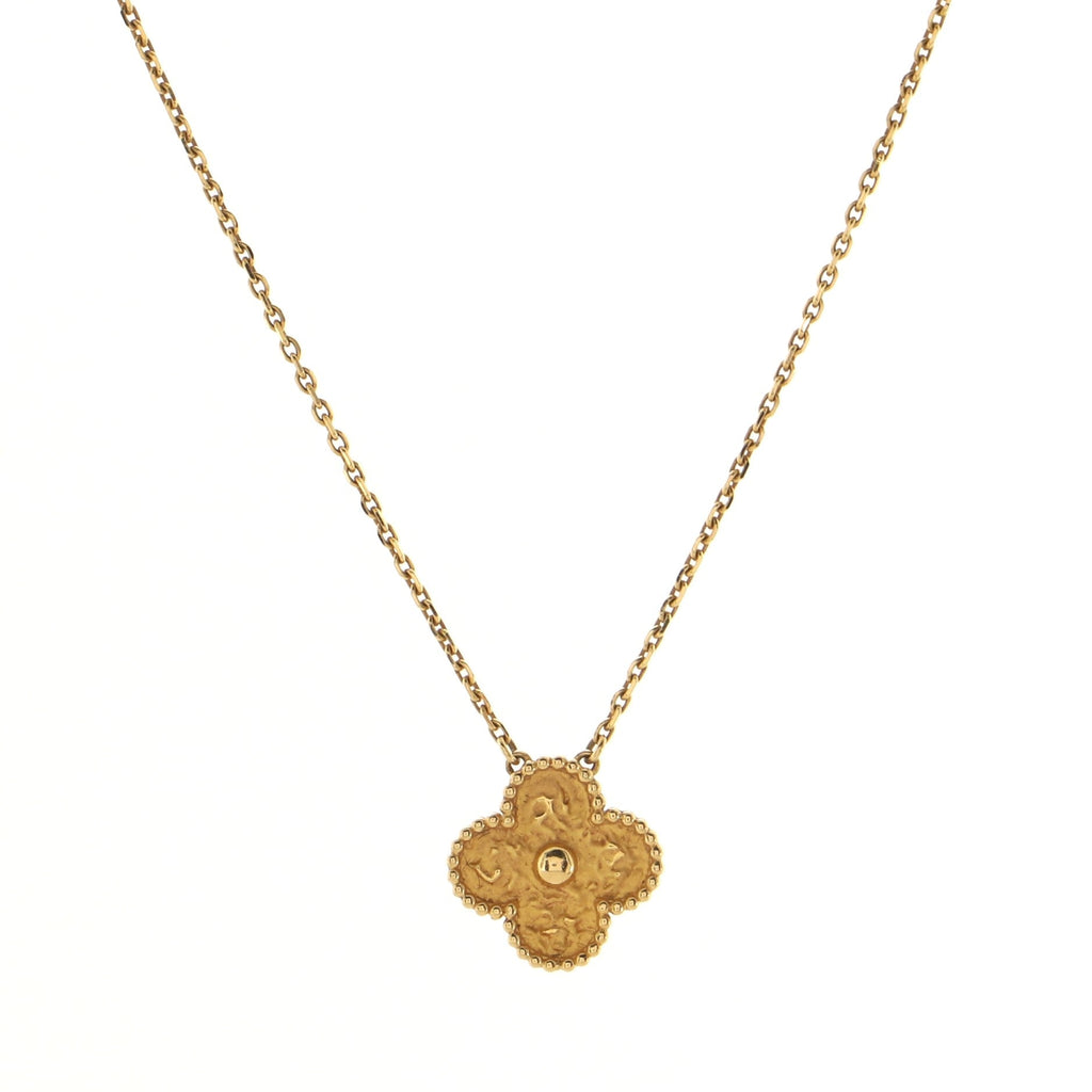 Vintage Alhambra Pendant Necklace 18K Yellow Gold