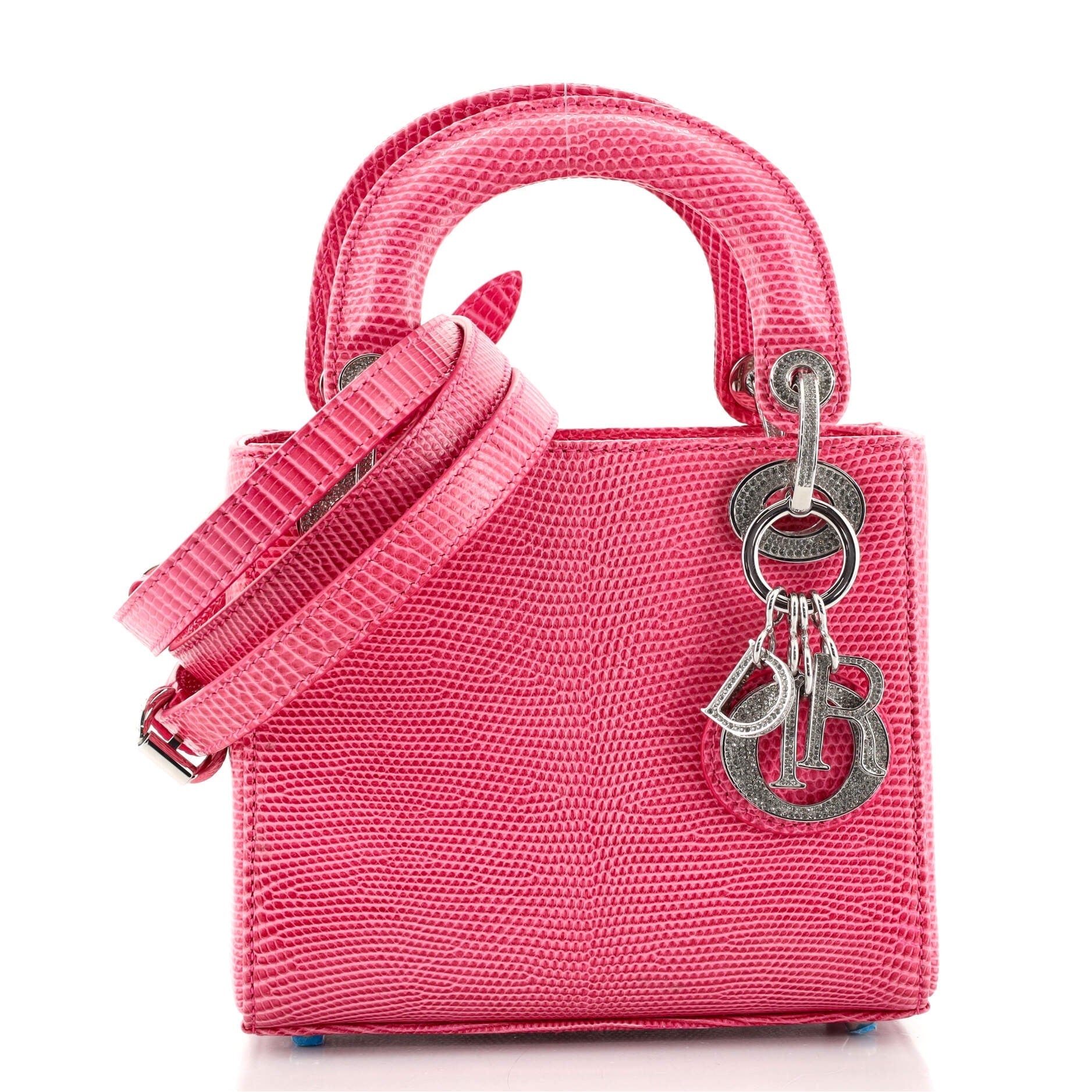 Lady Dior Bag Lizard with Crystal Charms Mini