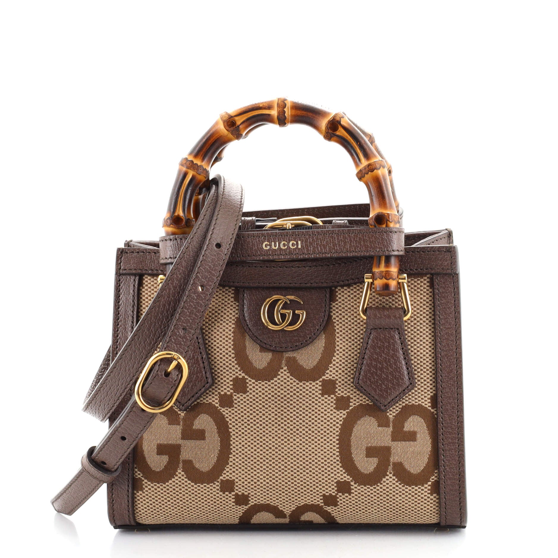Diana NM Bamboo Handle Tote Jumbo GG Canvas Mini
