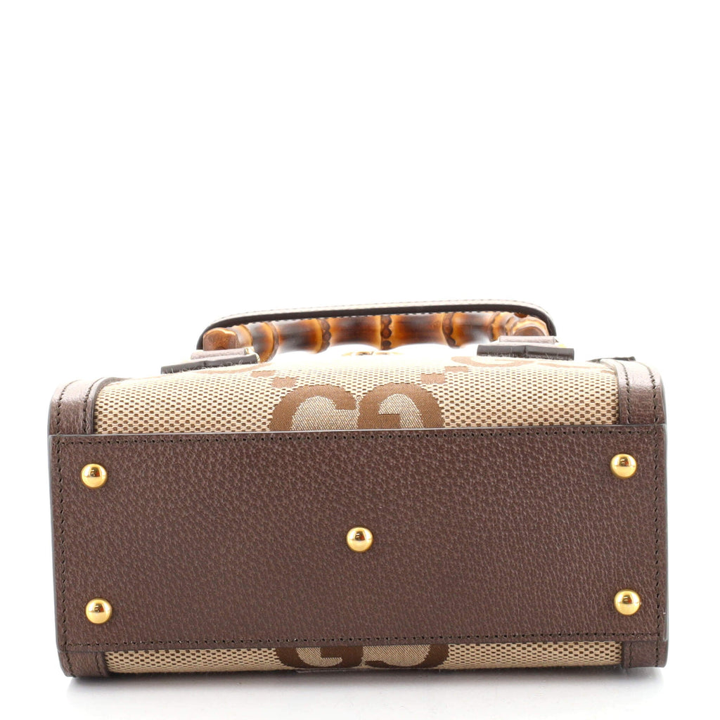 Diana NM Bamboo Handle Tote Jumbo GG Canvas Mini