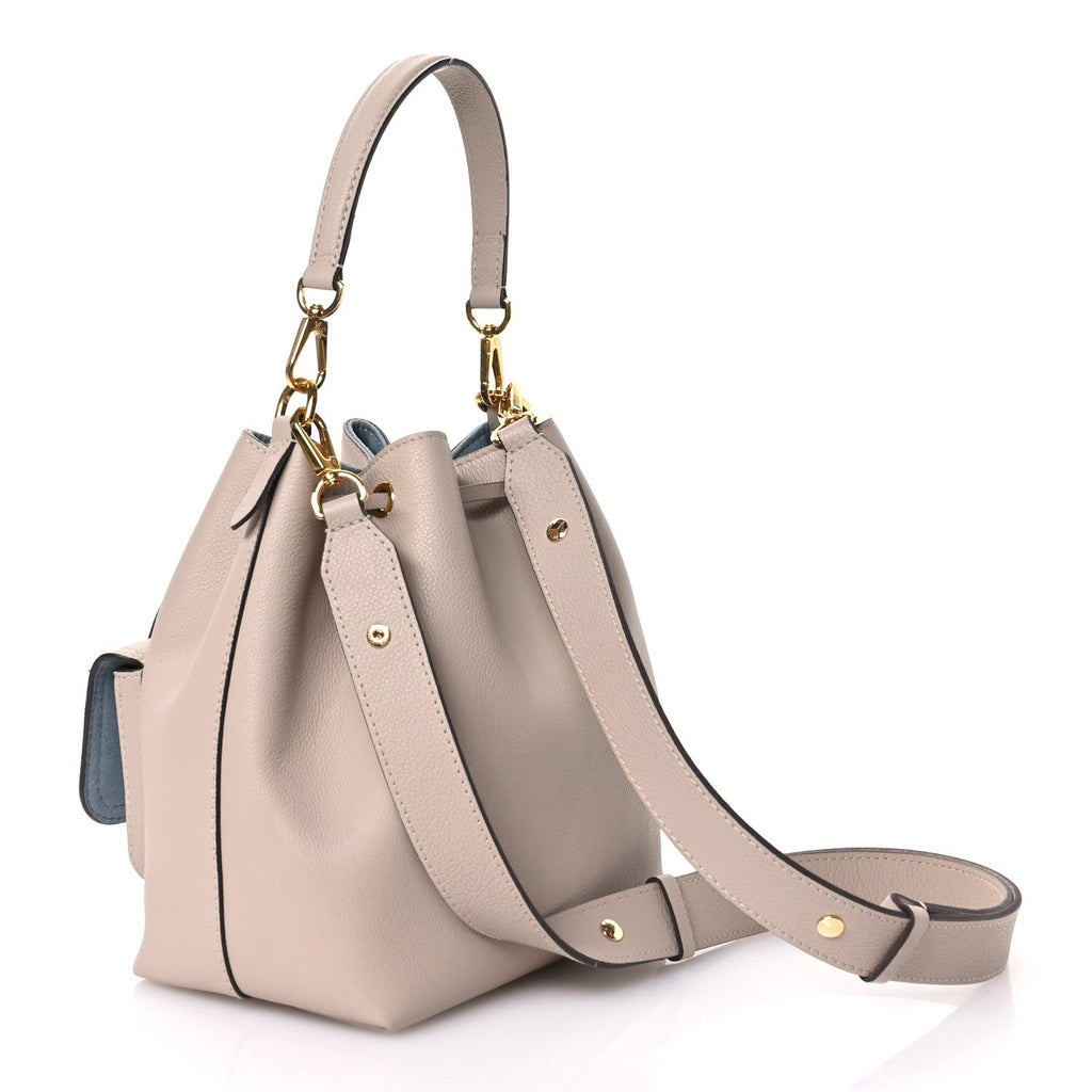 Calfskin Lockme Bucket MM Greige