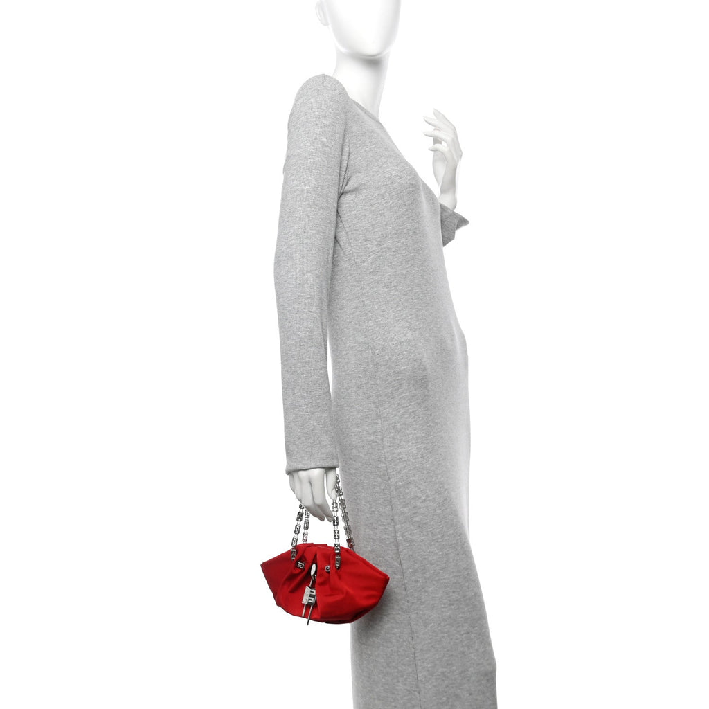 Satin Mini Kenny Shoulder Bag Red