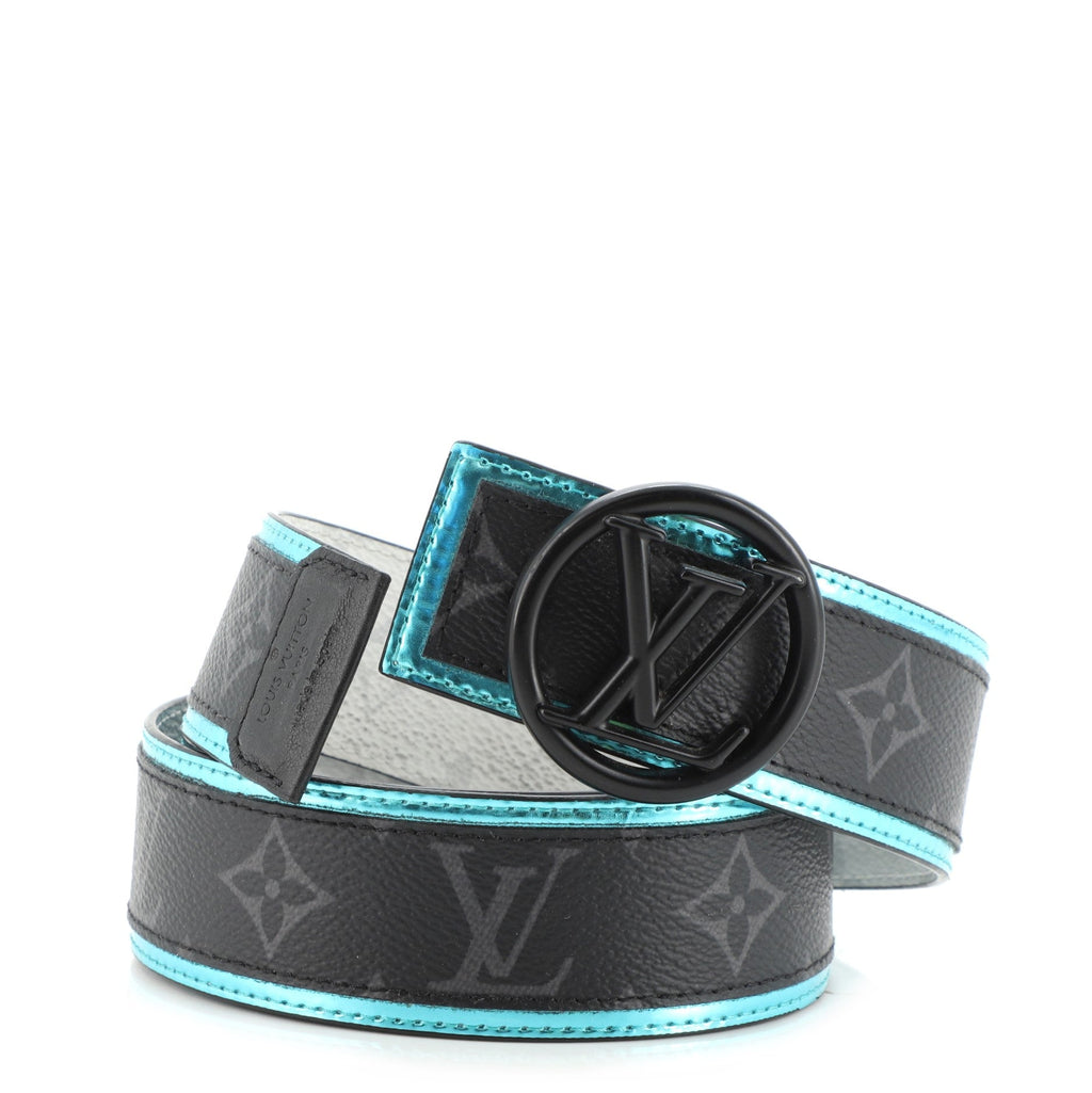 LV Circle Reversible Belt Monogram Eclipse and Monogram Antartica Wide 90