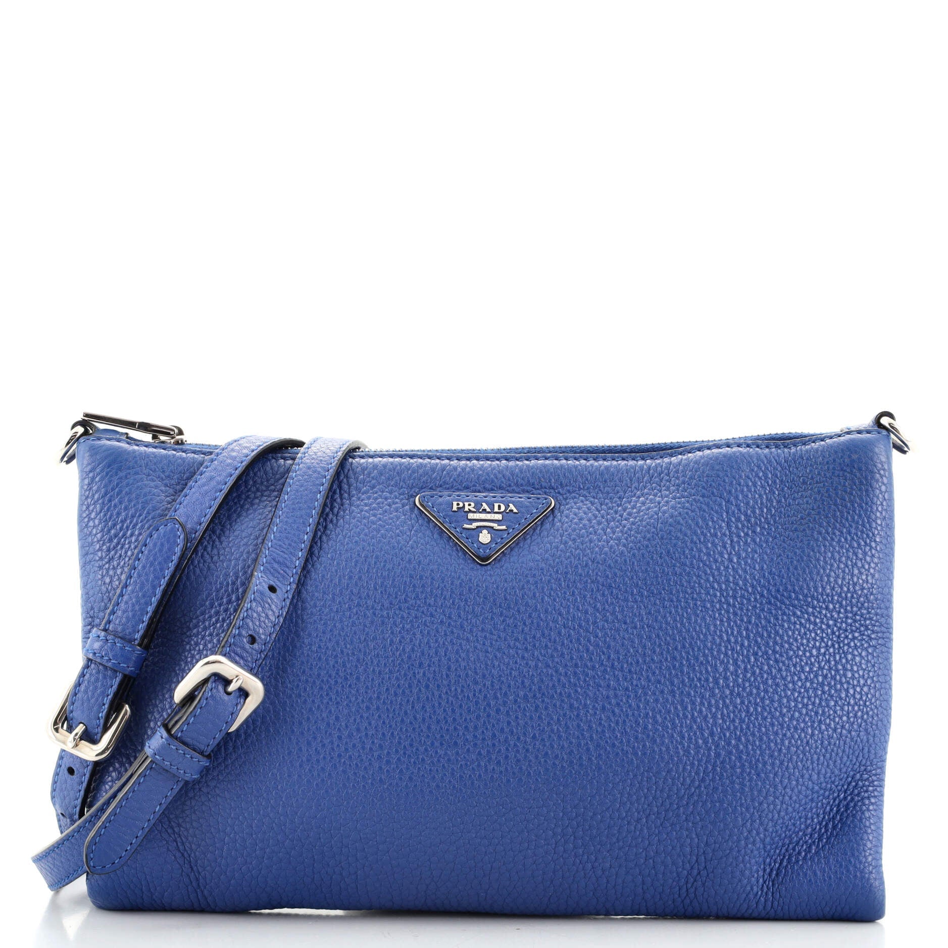 Flat Zip Crossbody Bag Vitello Daino Mini