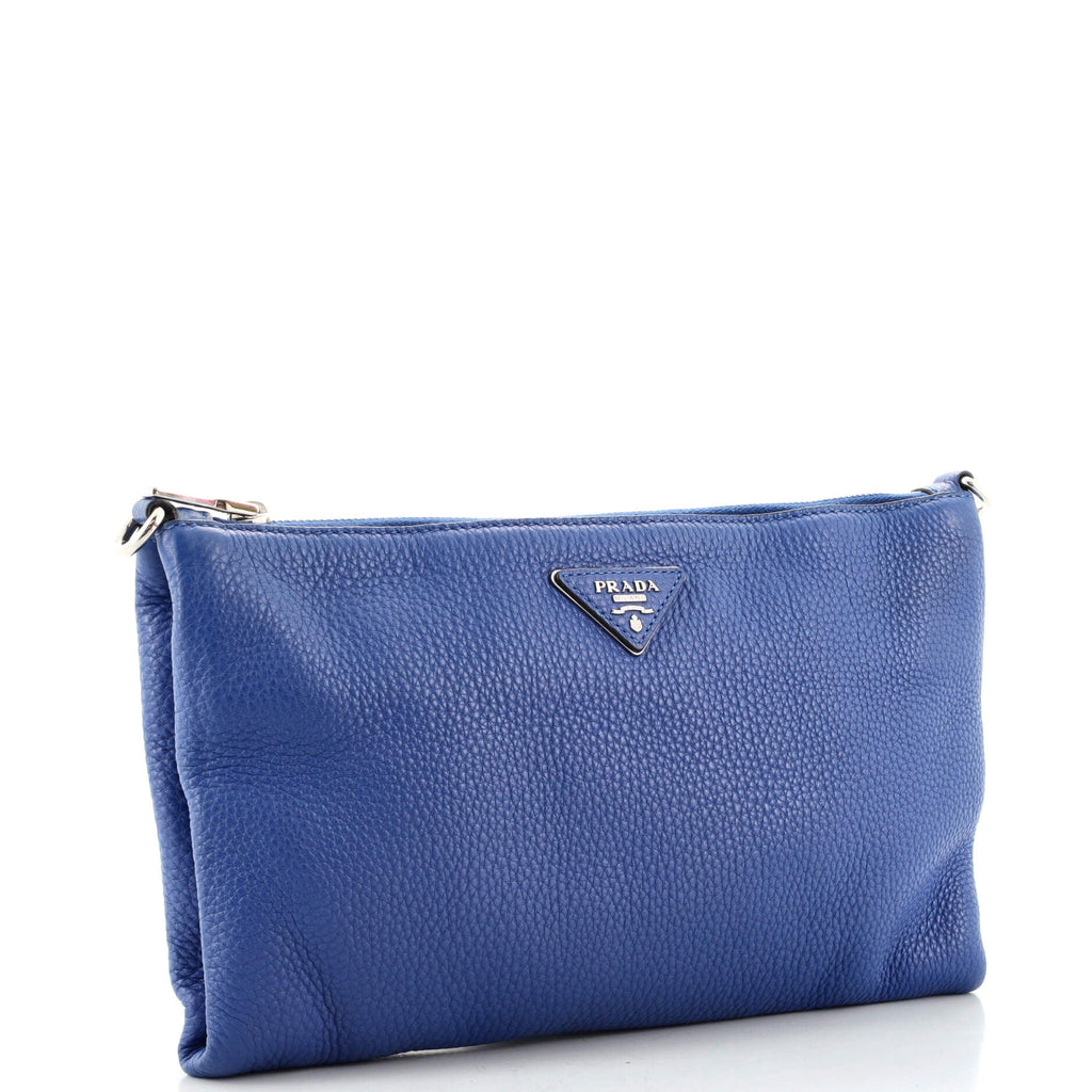 Flat Zip Crossbody Bag Vitello Daino Mini