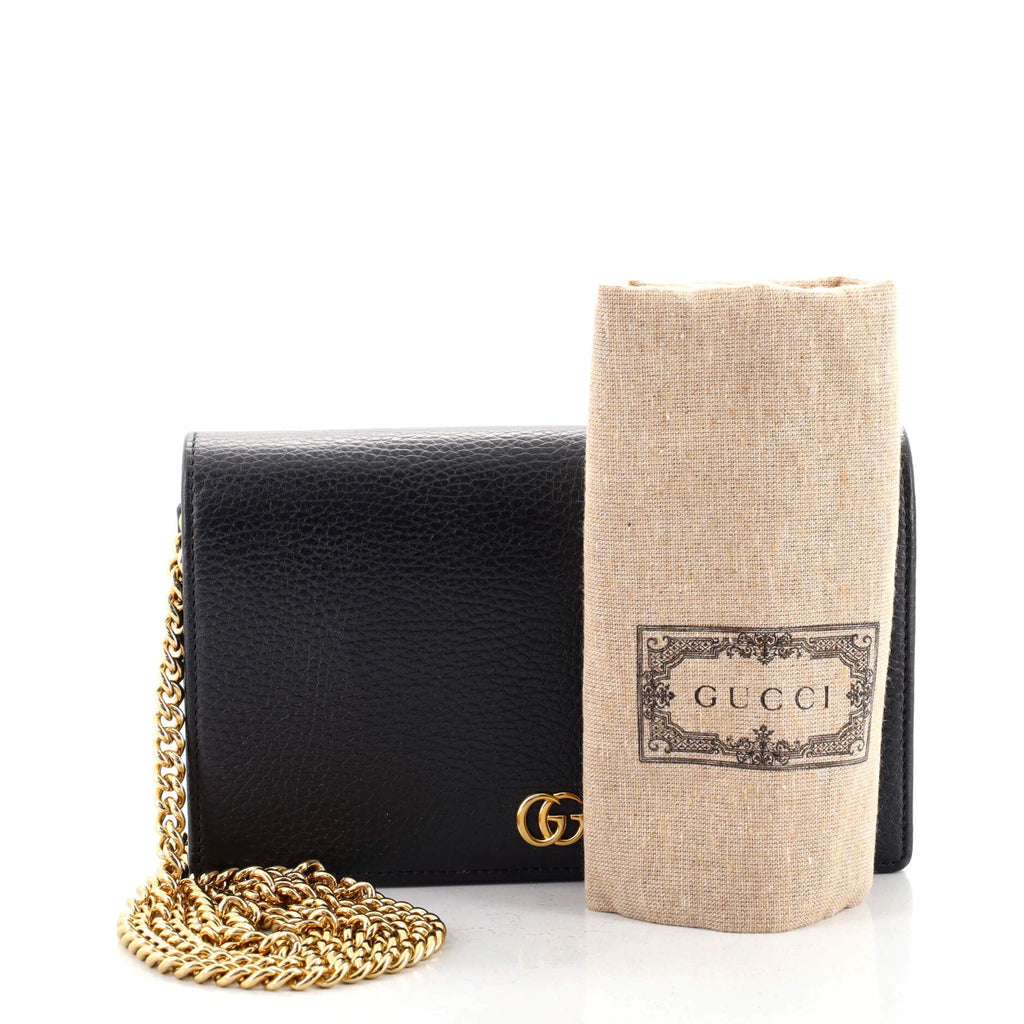 Petite GG Marmont Chain Wallet Leather Mini