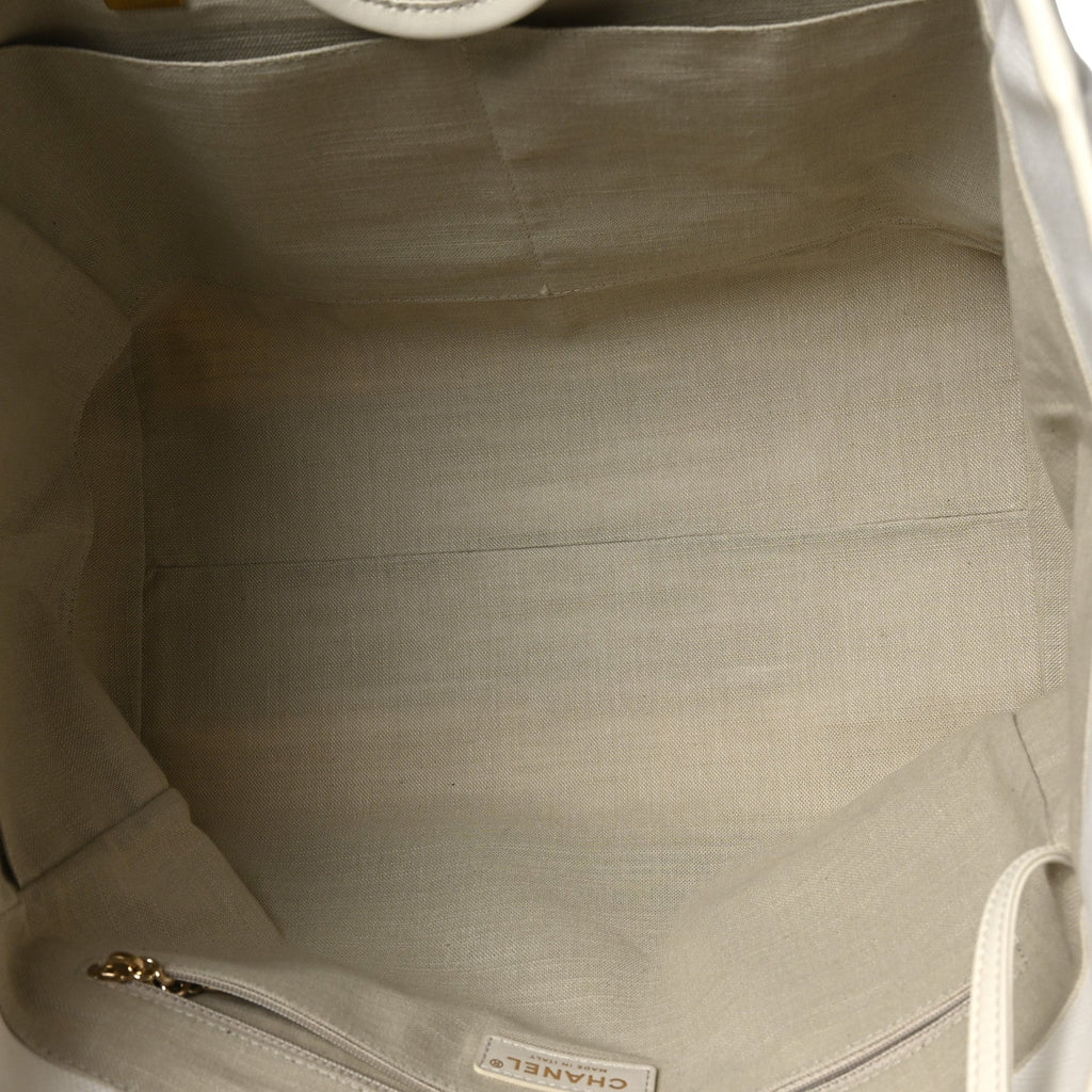 Cotton Medium Deauville Tote White