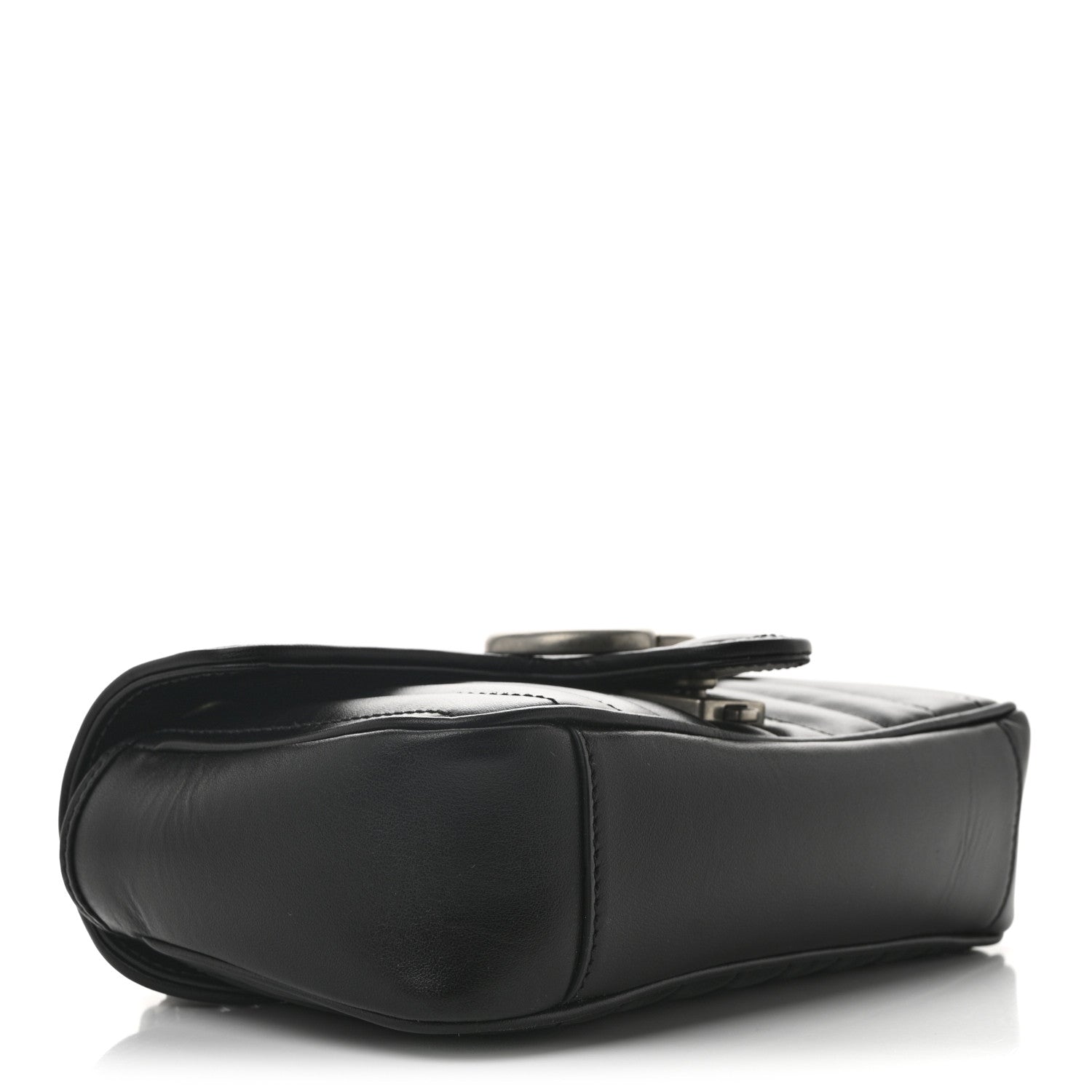 Calfskin Matelasse Aria Mini GG Marmont Shoulder Bag Black