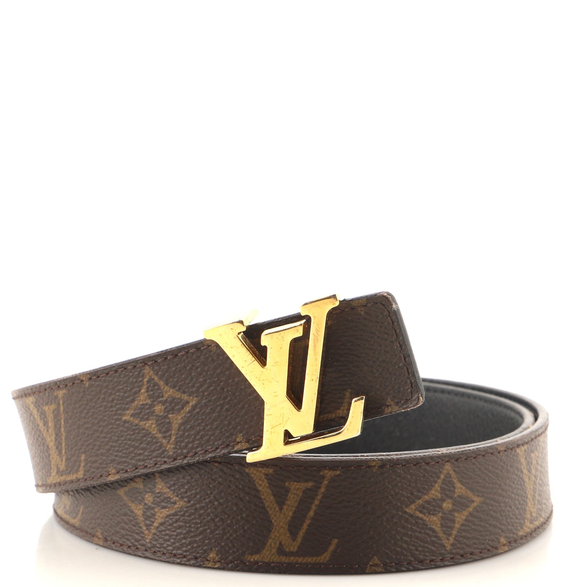 LV Initiales Reversible Belt Monogram Canvas and Leather Medium 90