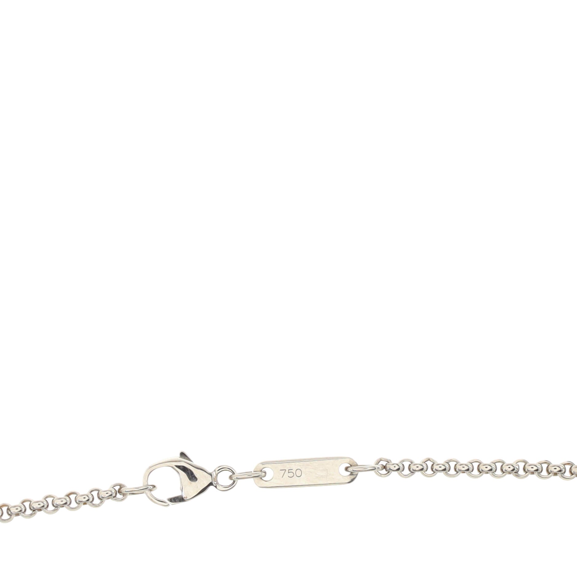 Happy 5 Diamonds Circle Pendant Necklace 18K White Gold and Floating Diamonds