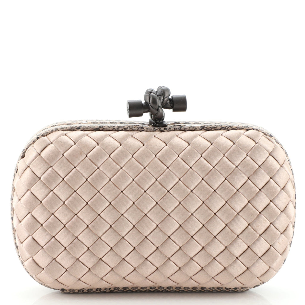 Box Knot Clutch Intrecciato Satin Small