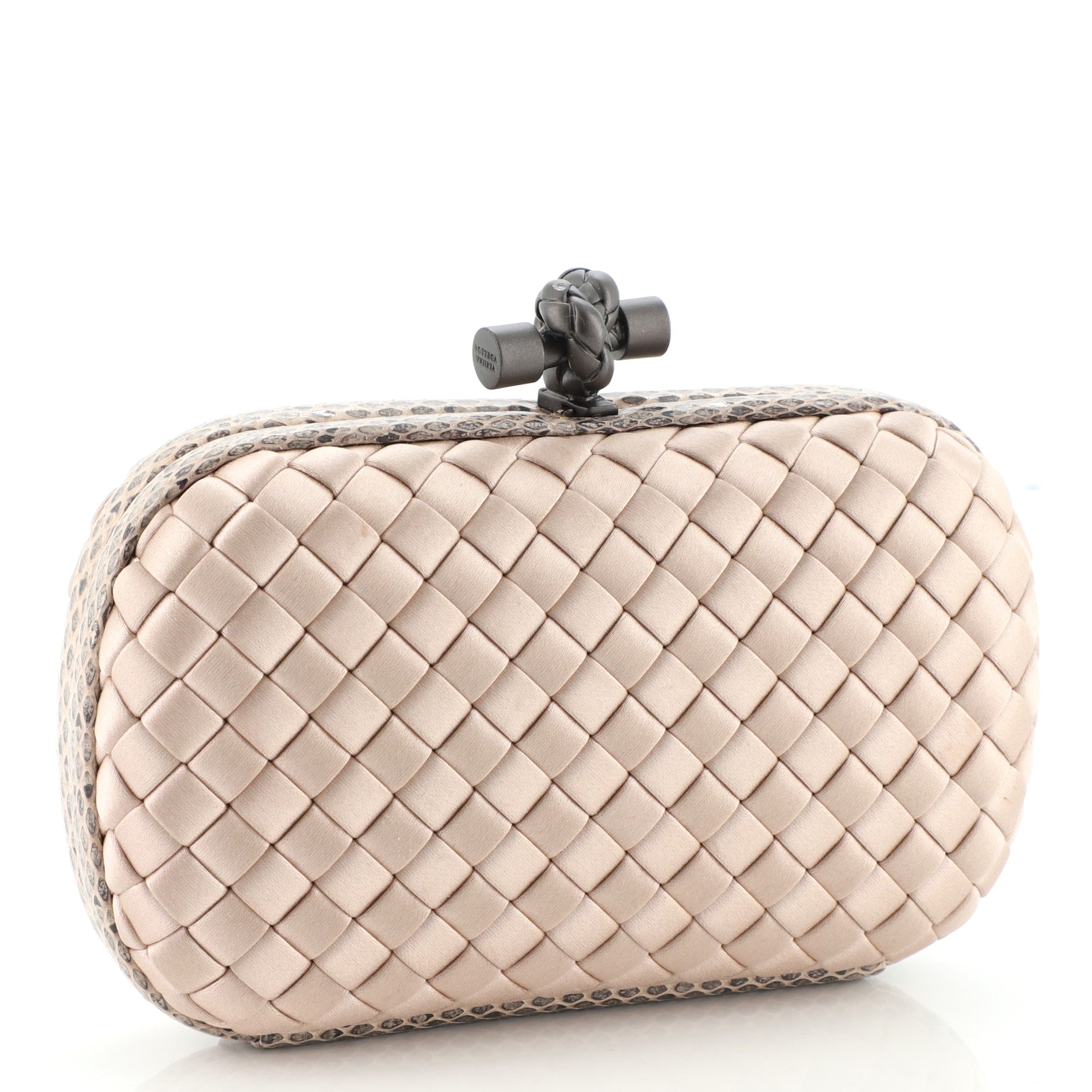 Box Knot Clutch Intrecciato Satin Small