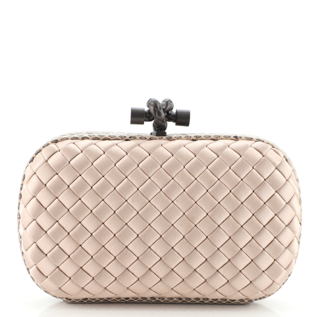Box Knot Clutch Intrecciato Satin Small