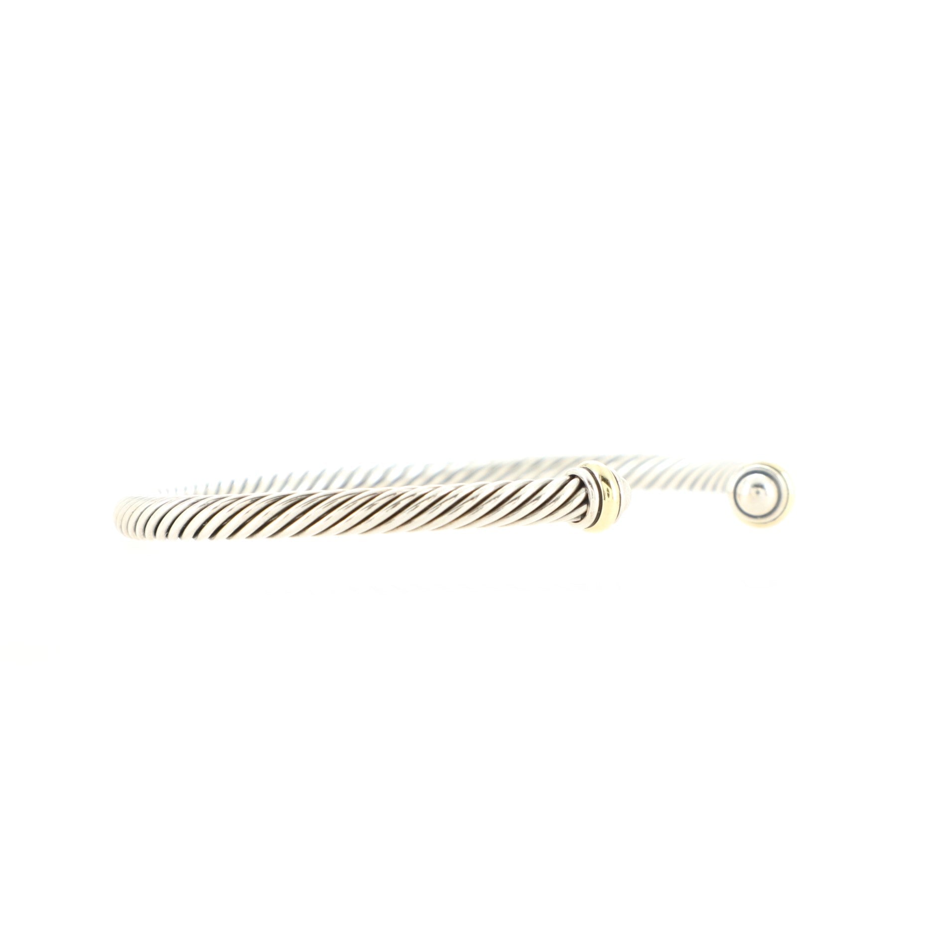 Cable Classic Bracelet Sterling Silver and 18K Yellow Gold 4mm
