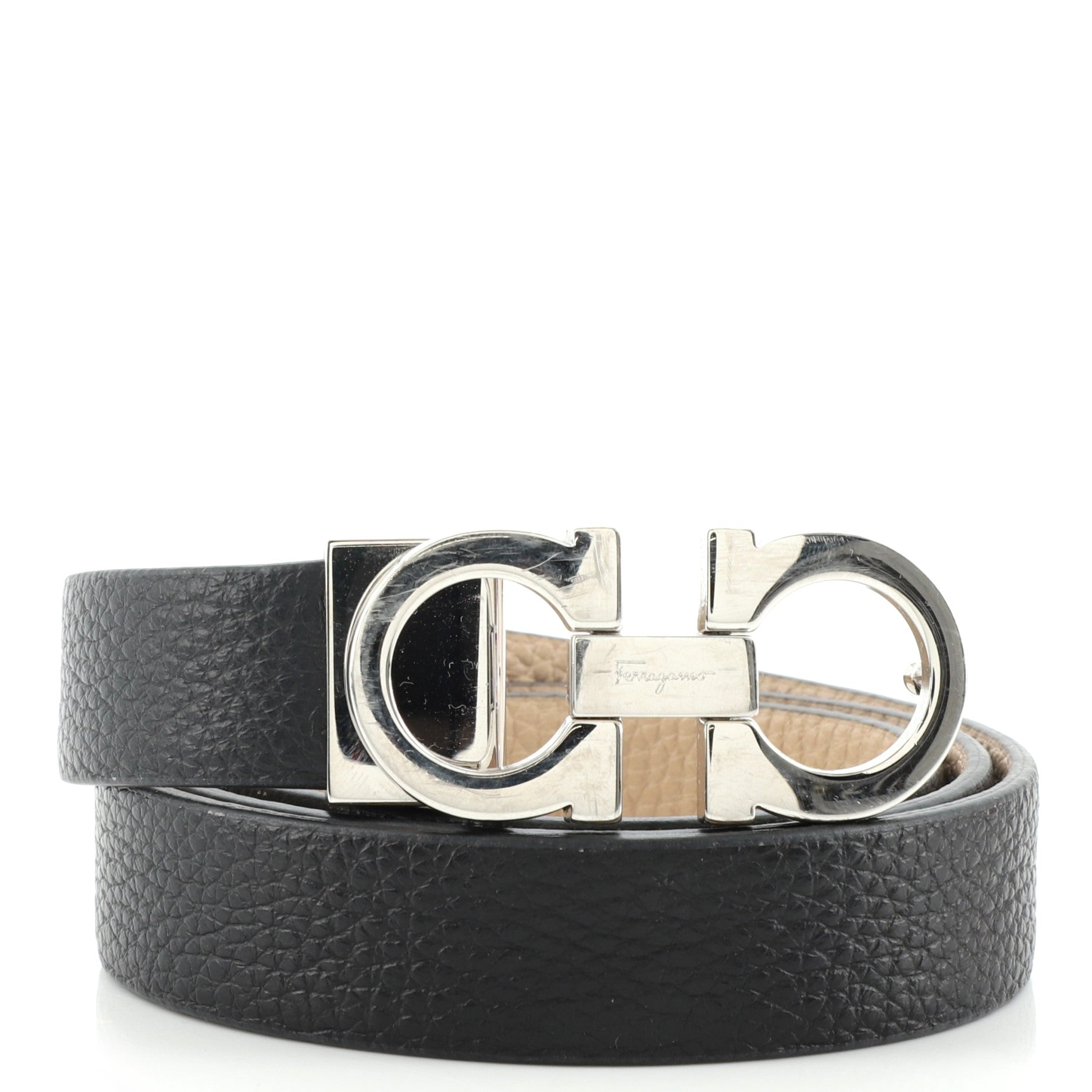 Gancini Reversible Belt Leather Medium 80