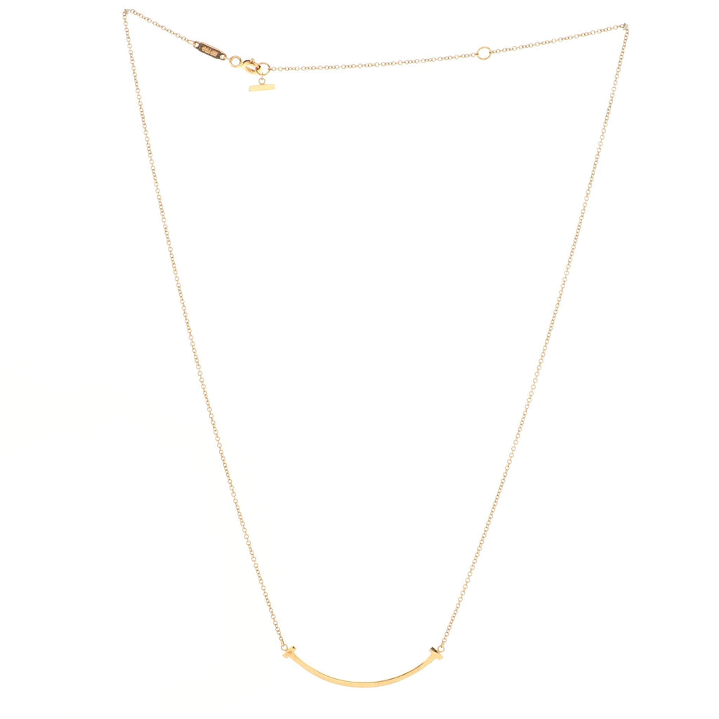 T Smile Pendant Necklace 18K Rose Gold Small