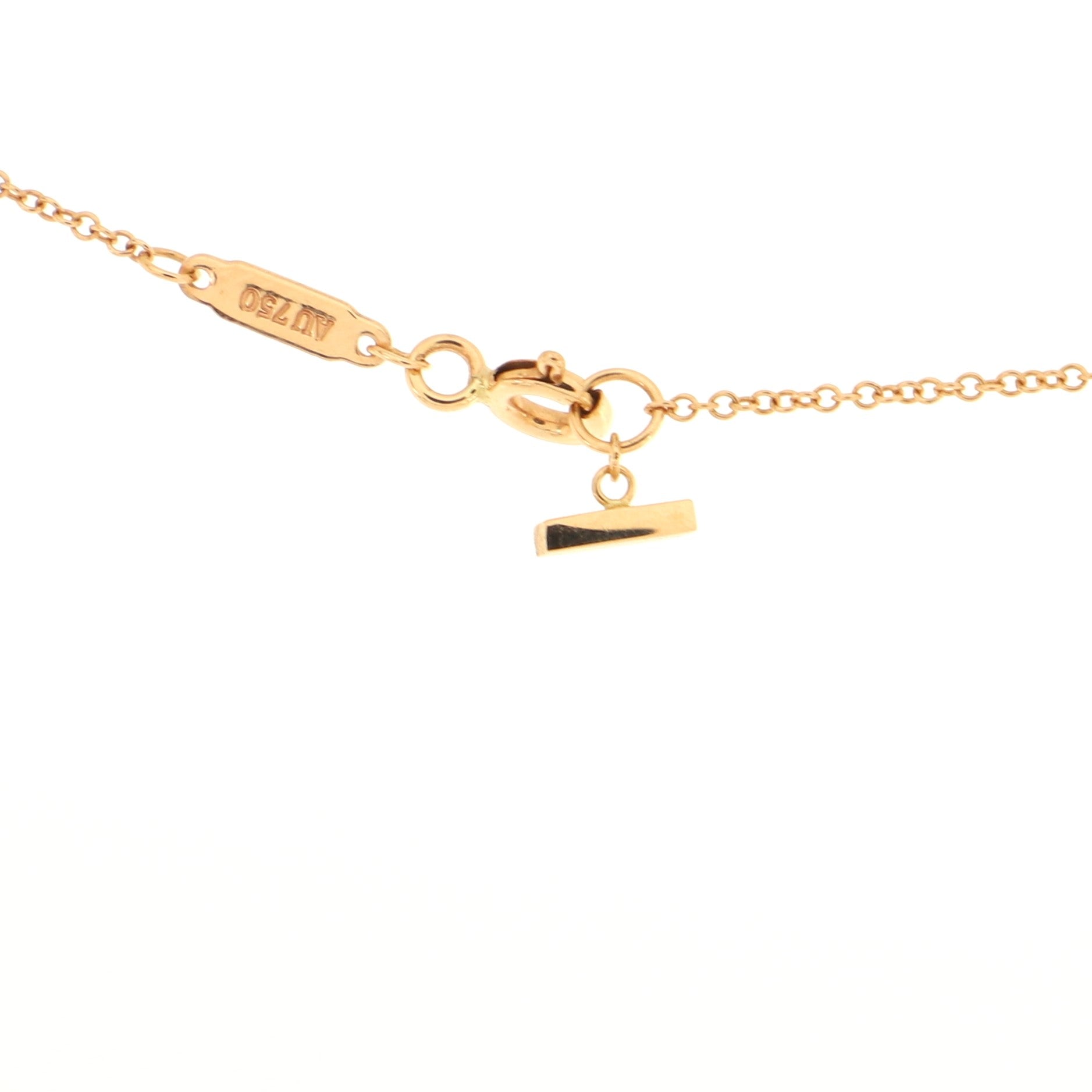 T Smile Pendant Necklace 18K Rose Gold Small