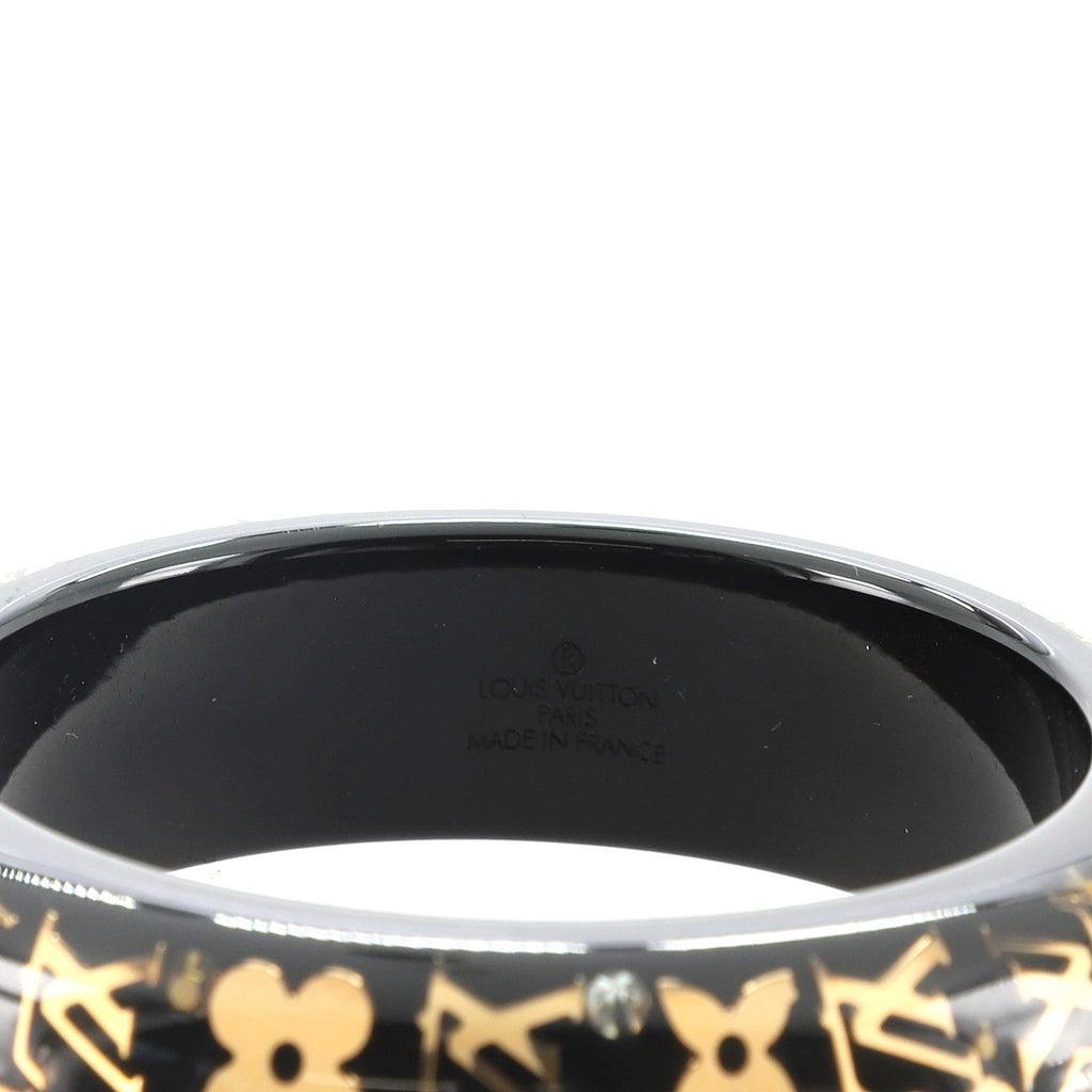 Inclusion Bangle Bracelet Resin with Crystals GM