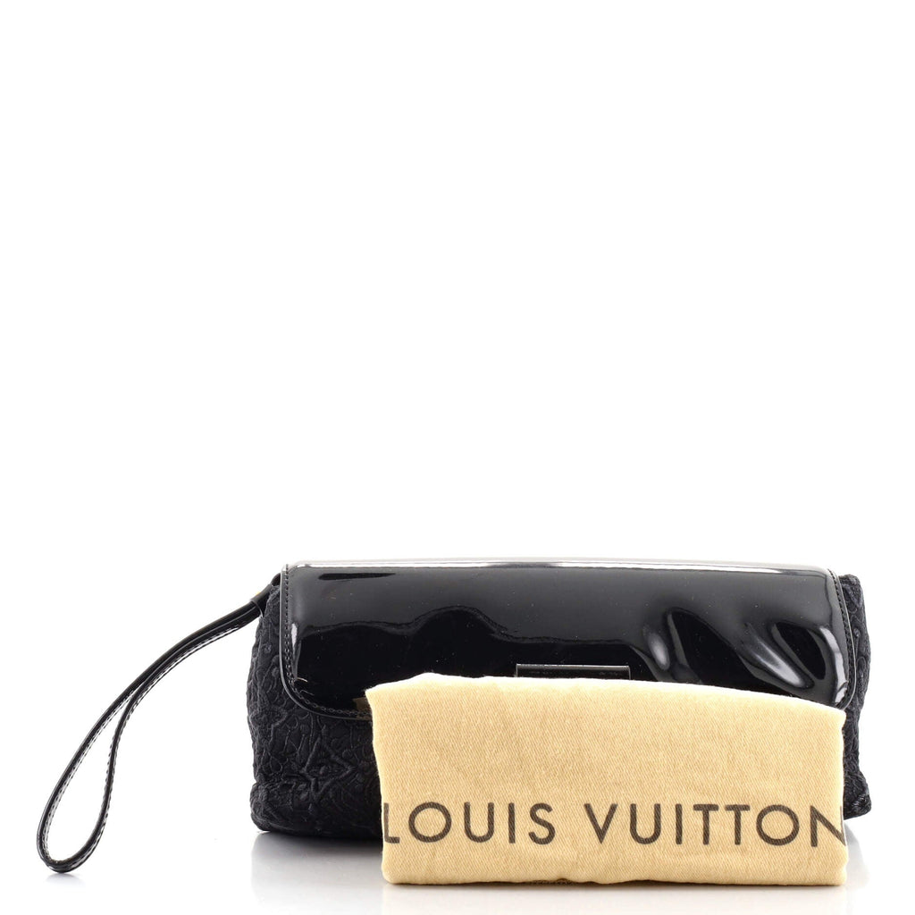 Pochette Dentelle Clutch Embroidered Satin with Vernis
