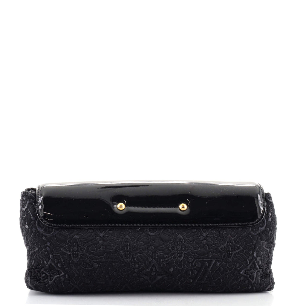 Pochette Dentelle Clutch Embroidered Satin with Vernis