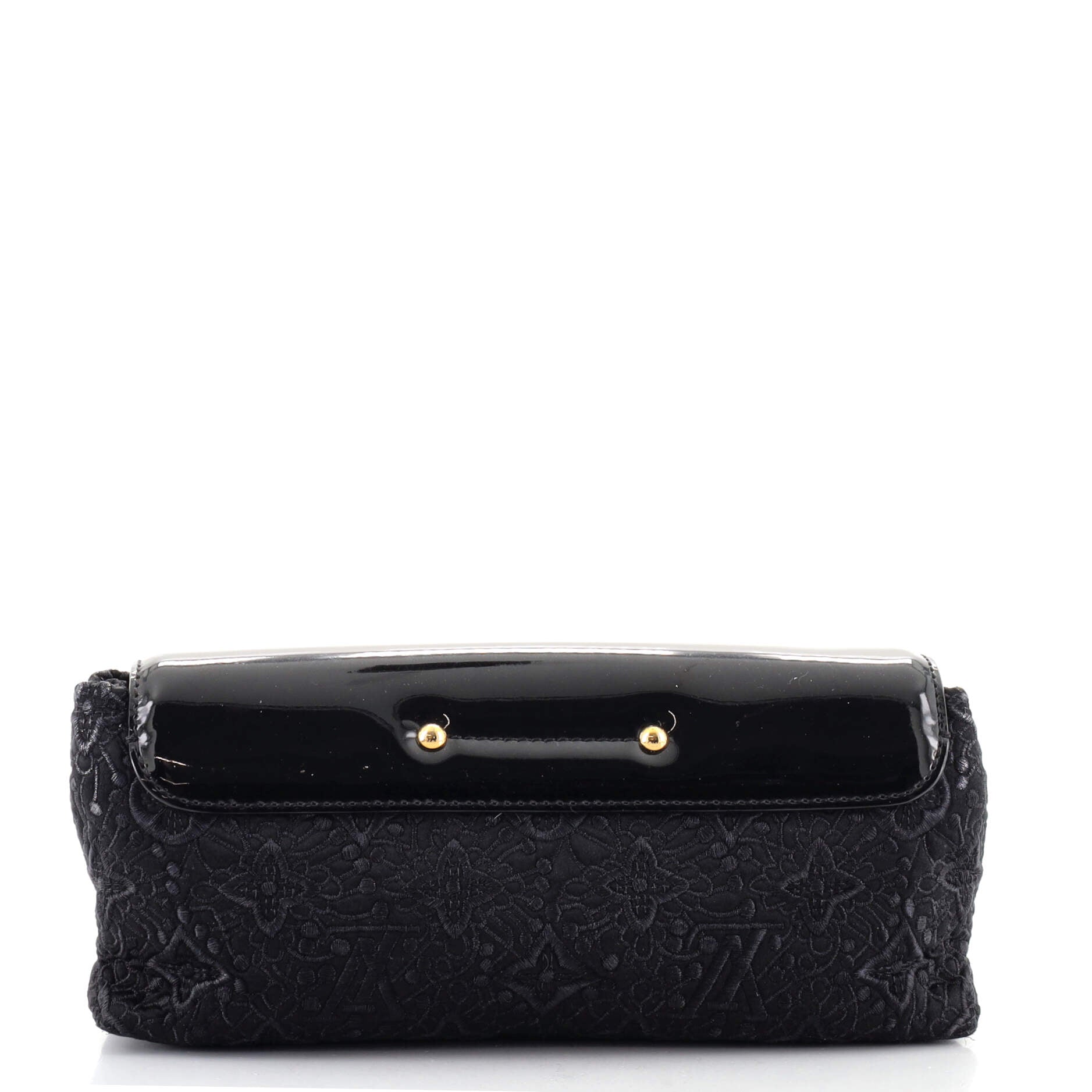 Pochette Dentelle Clutch Embroidered Satin with Vernis