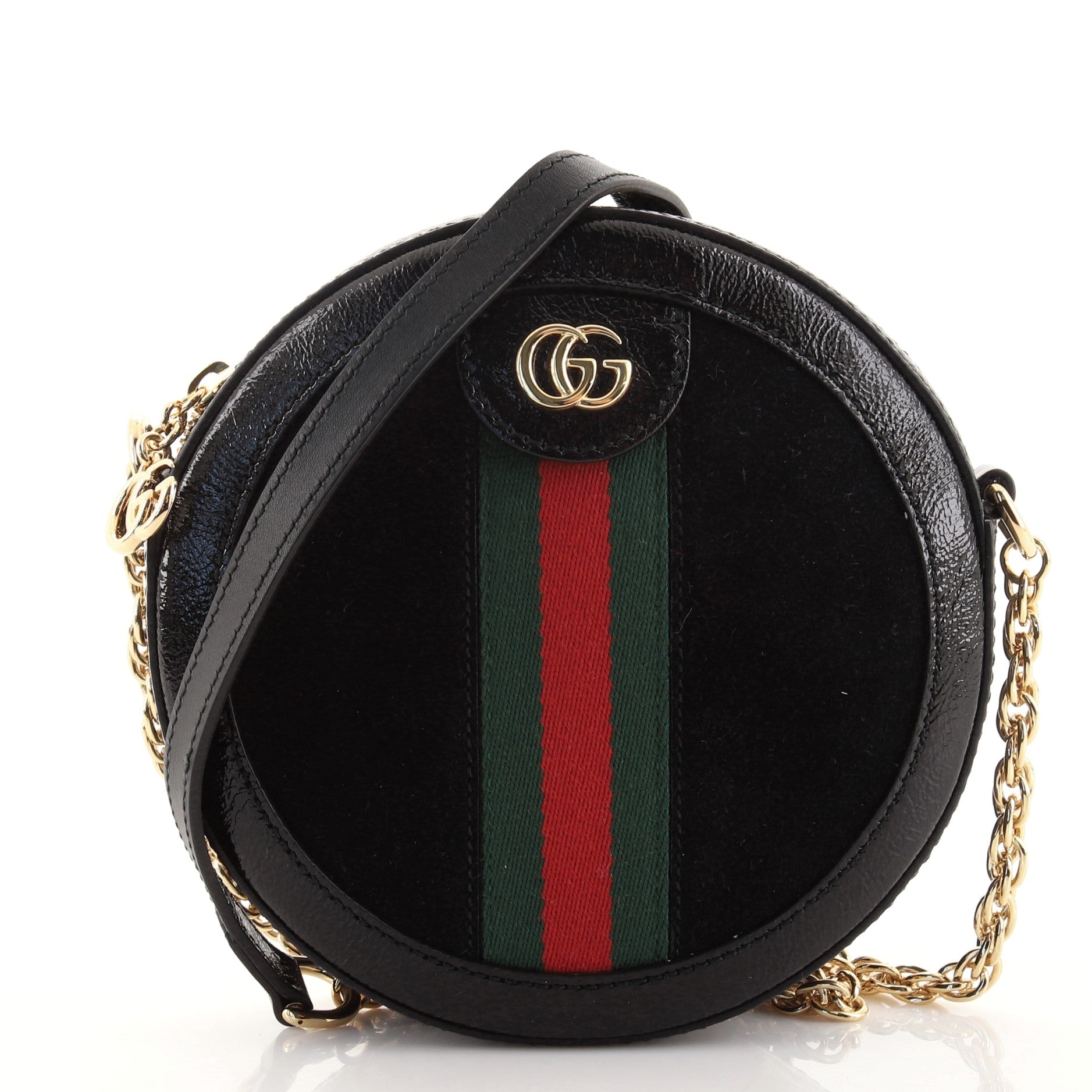 Ophidia Round Shoulder Bag Suede Mini