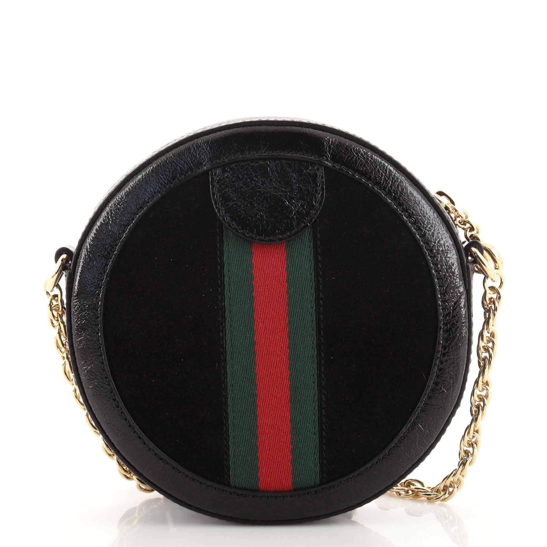 Ophidia Round Shoulder Bag Suede Mini
