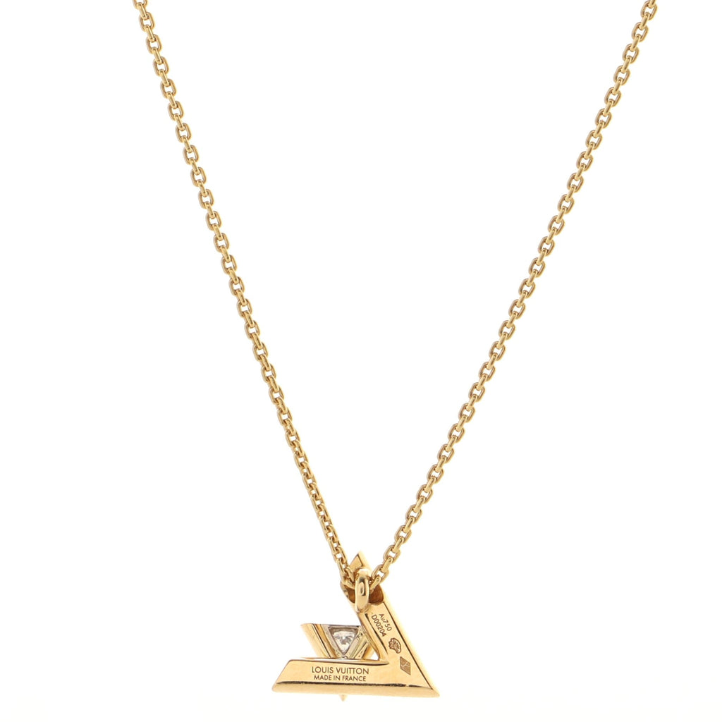 LV Volt One Pendant Necklace 18K Yellow Gold with Diamond Small