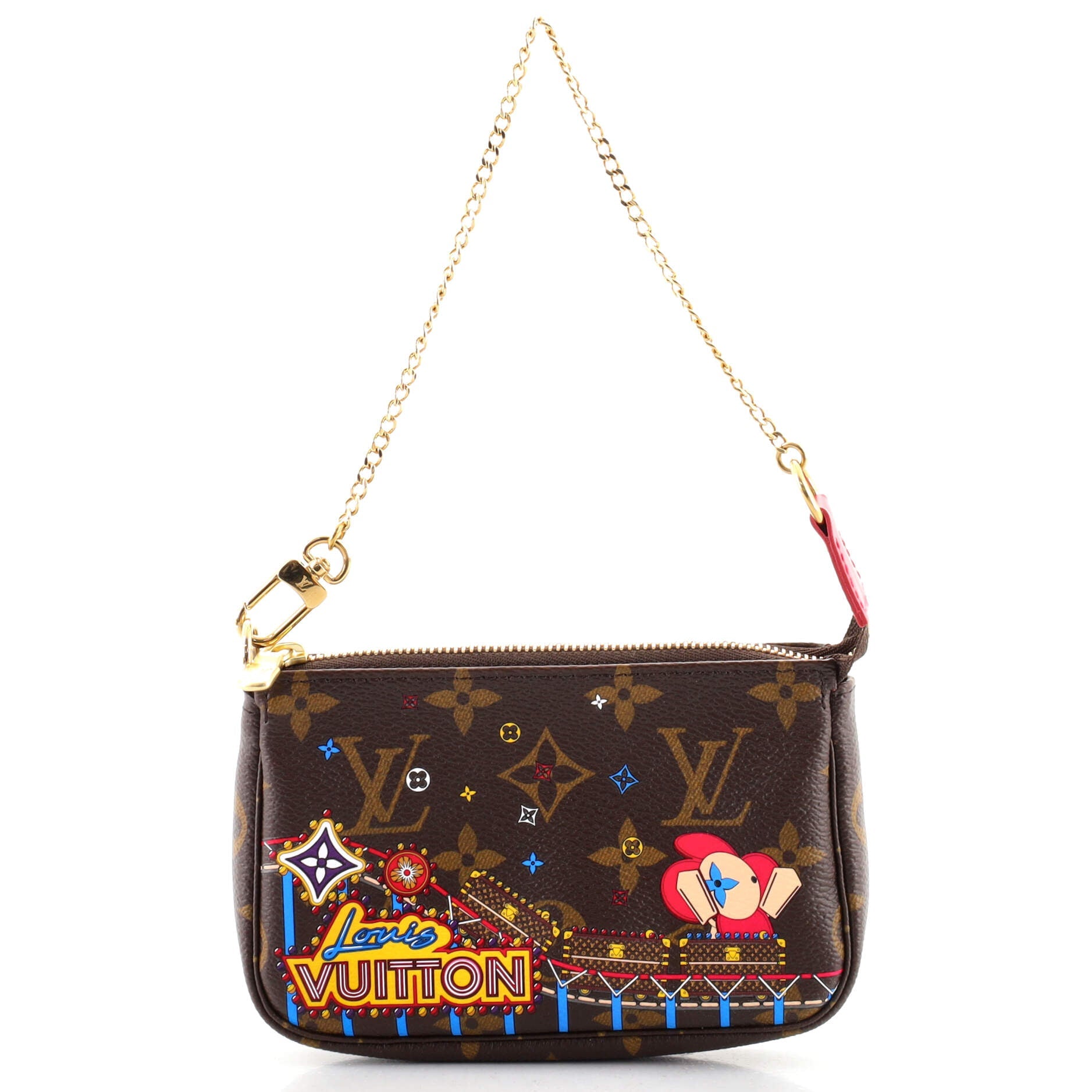 Pochette Accessoires Limited Edition Vivienne Xmas Monogram Canvas Mini