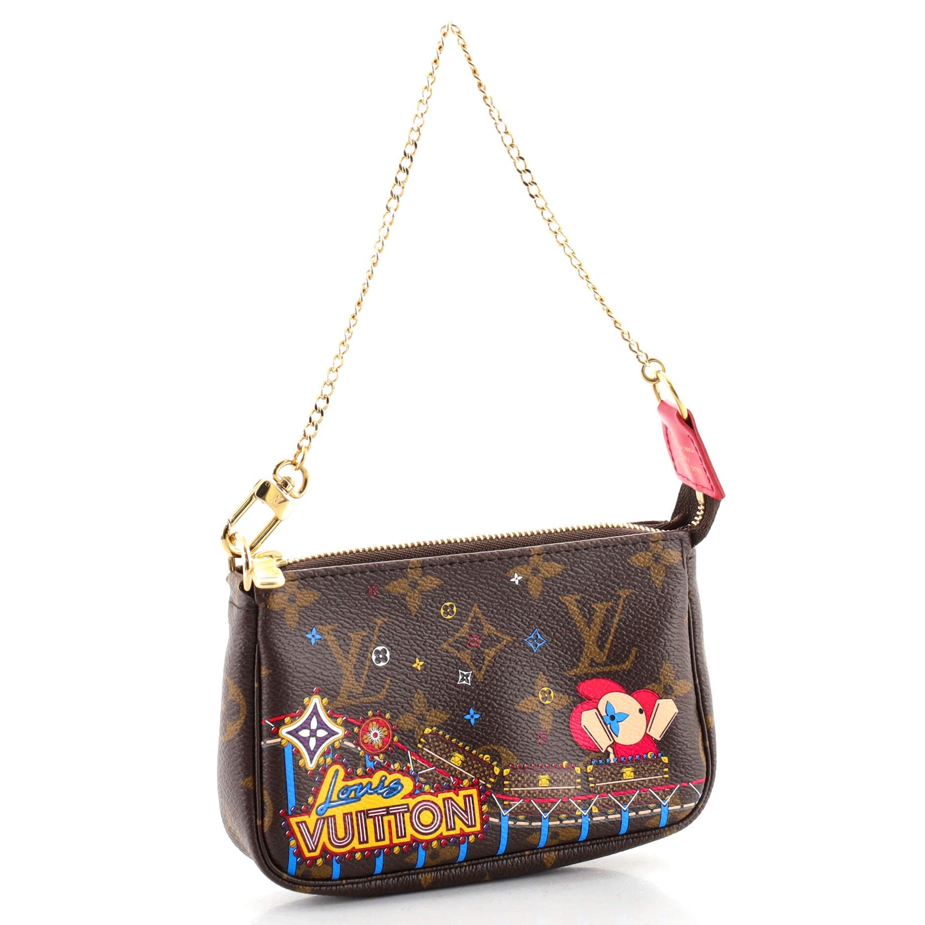 Pochette Accessoires Limited Edition Vivienne Xmas Monogram Canvas Mini