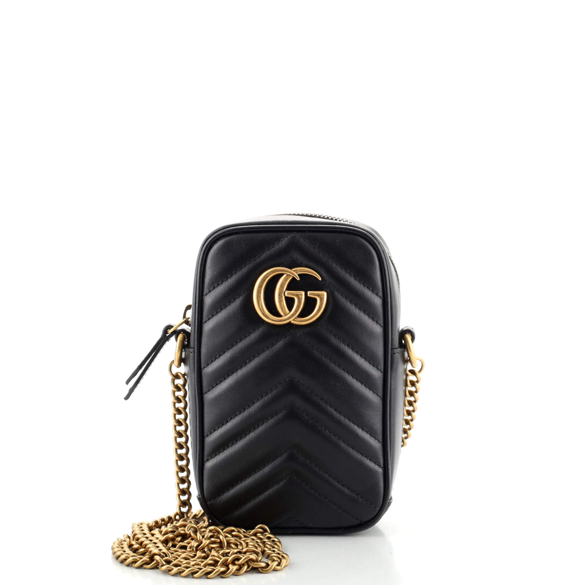 GG Marmont Vertical Phone Crossbody Bag Matelasse Leather Mini