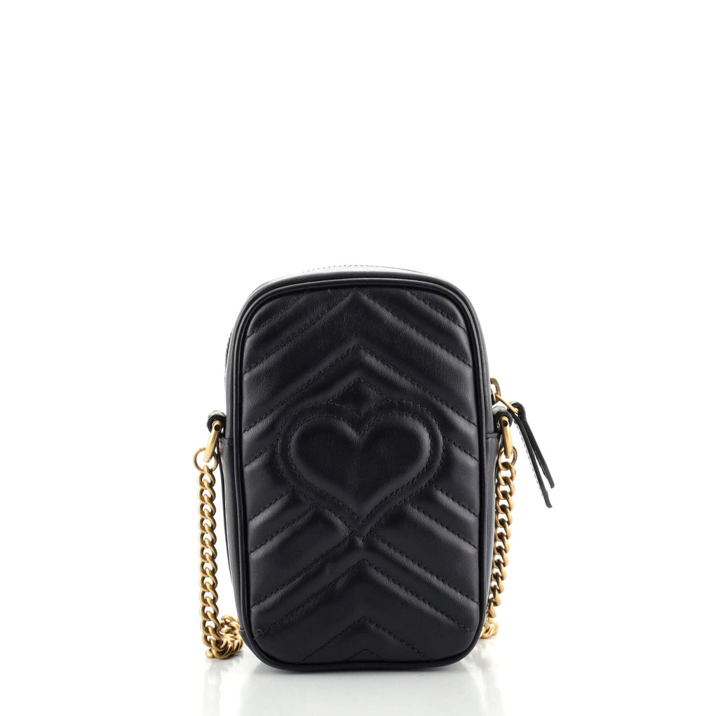 GG Marmont Vertical Phone Crossbody Bag Matelasse Leather Mini