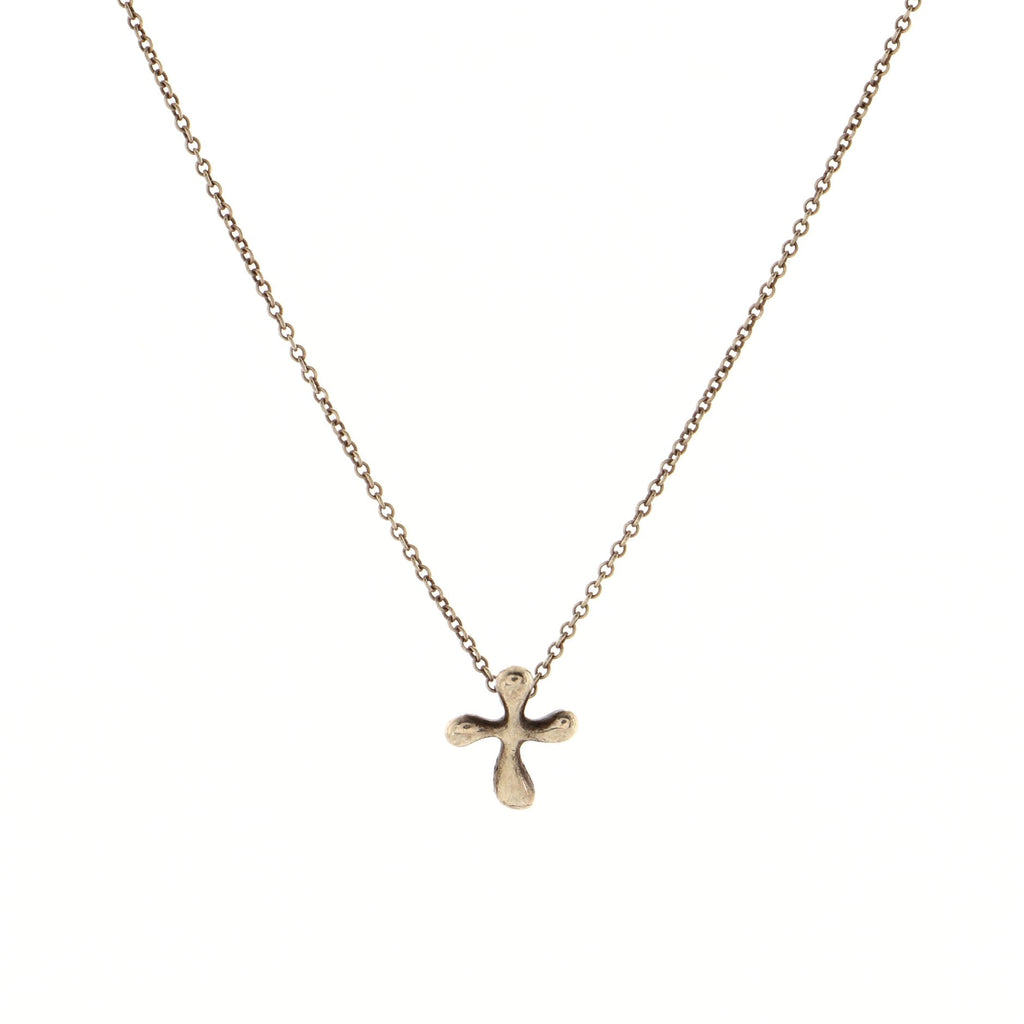 Elsa Peretti Cross Pendant Necklace Sterling Silver 14mm
