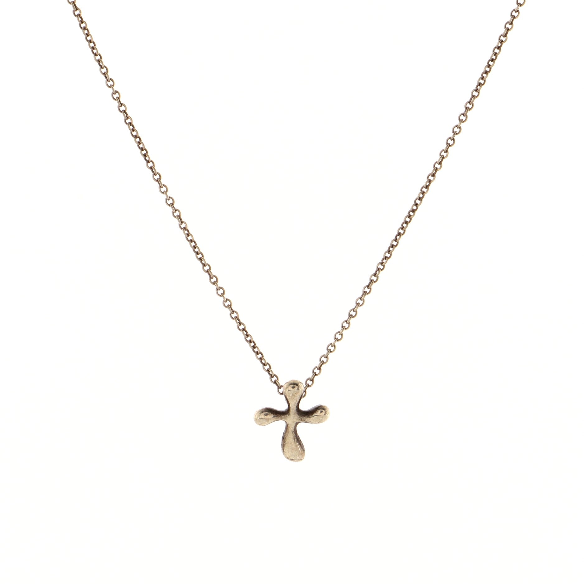 Elsa Peretti Cross Pendant Necklace Sterling Silver 14mm